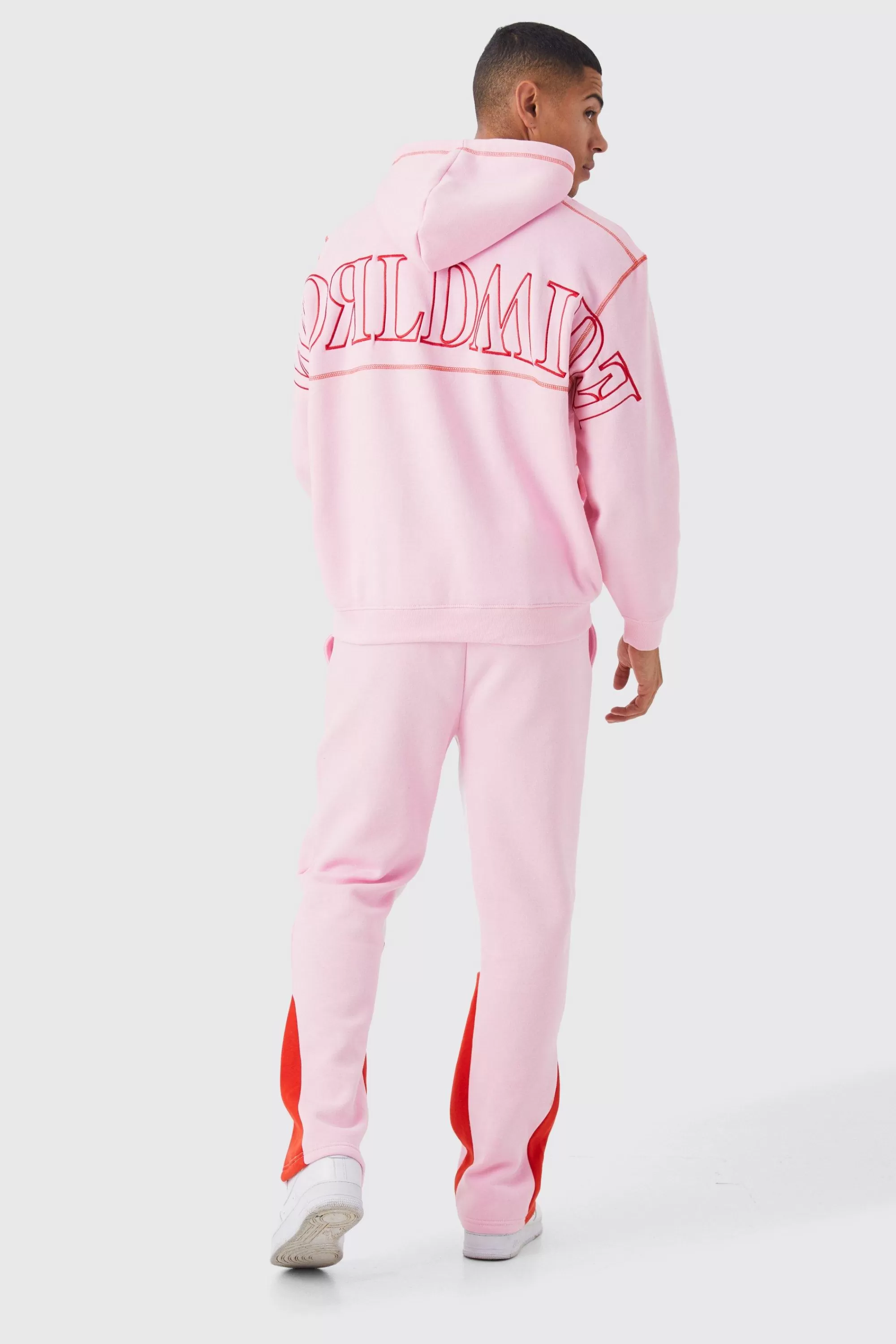 boohooMAN Oversized Worldwide Hooded Gusset Tracksuit | UK