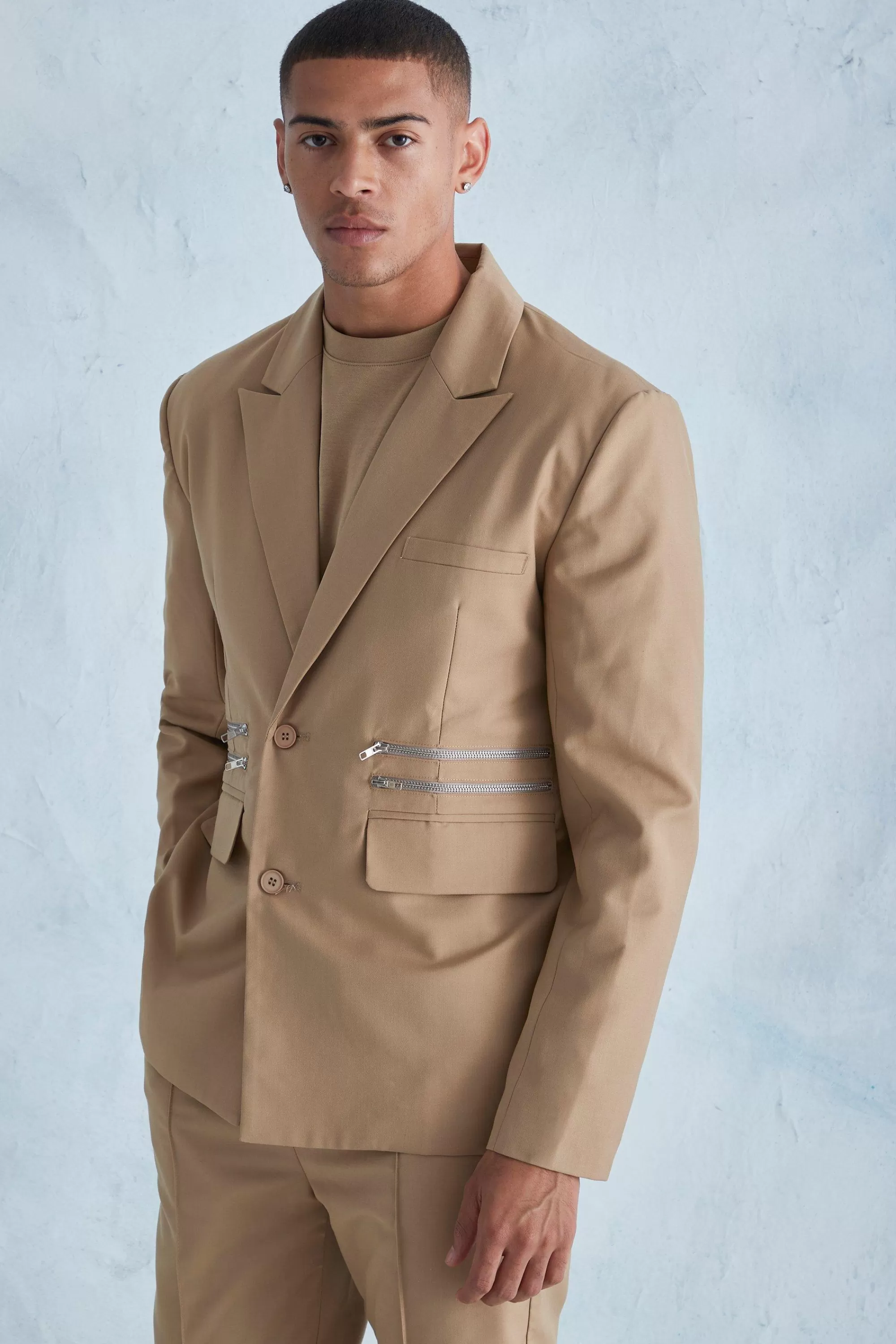 boohooMAN Oversized Zip Pocket Suit | UK