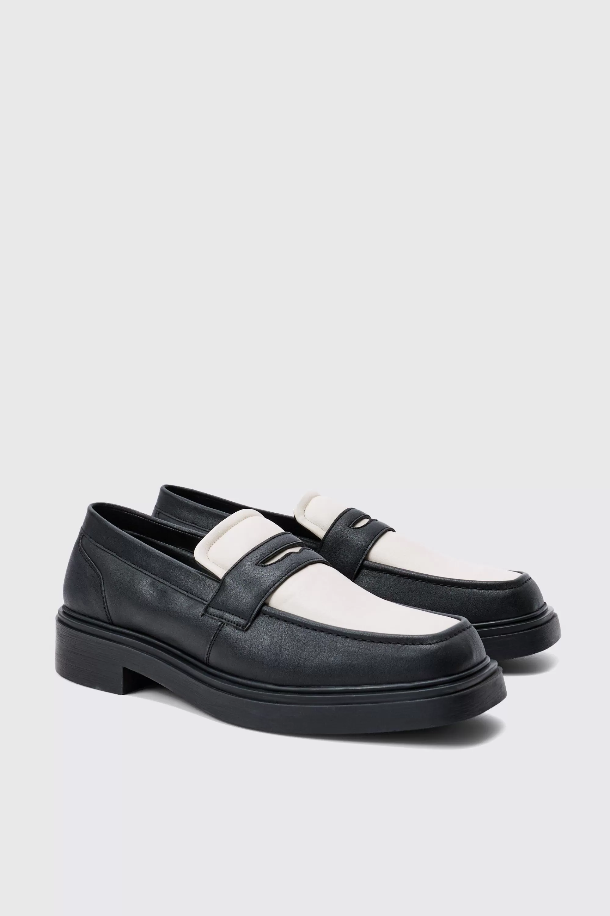 boohooMAN Padded Pu Loafer In | UK