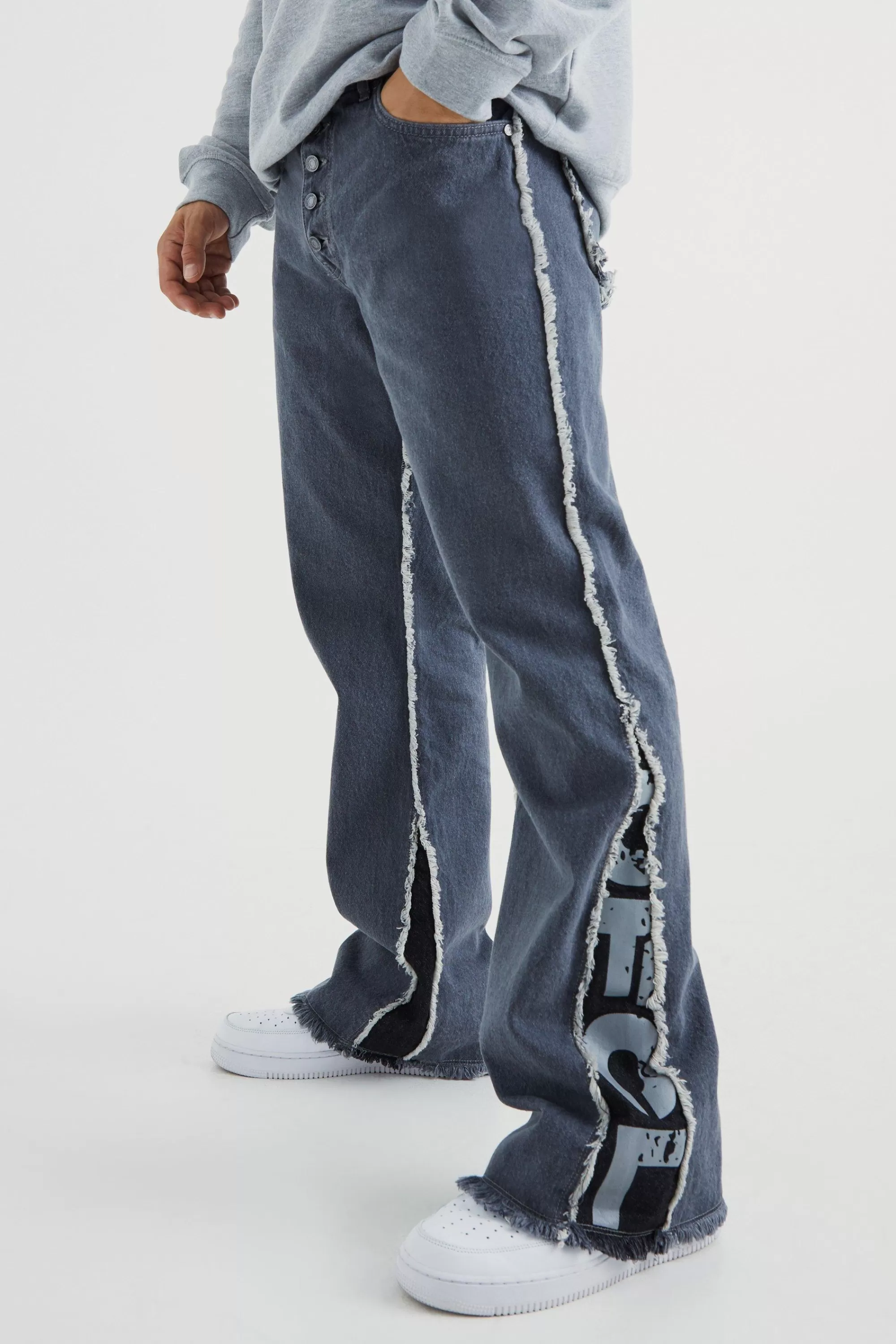 boohooMAN Panel Denim Jacket And Jeans Set | UK