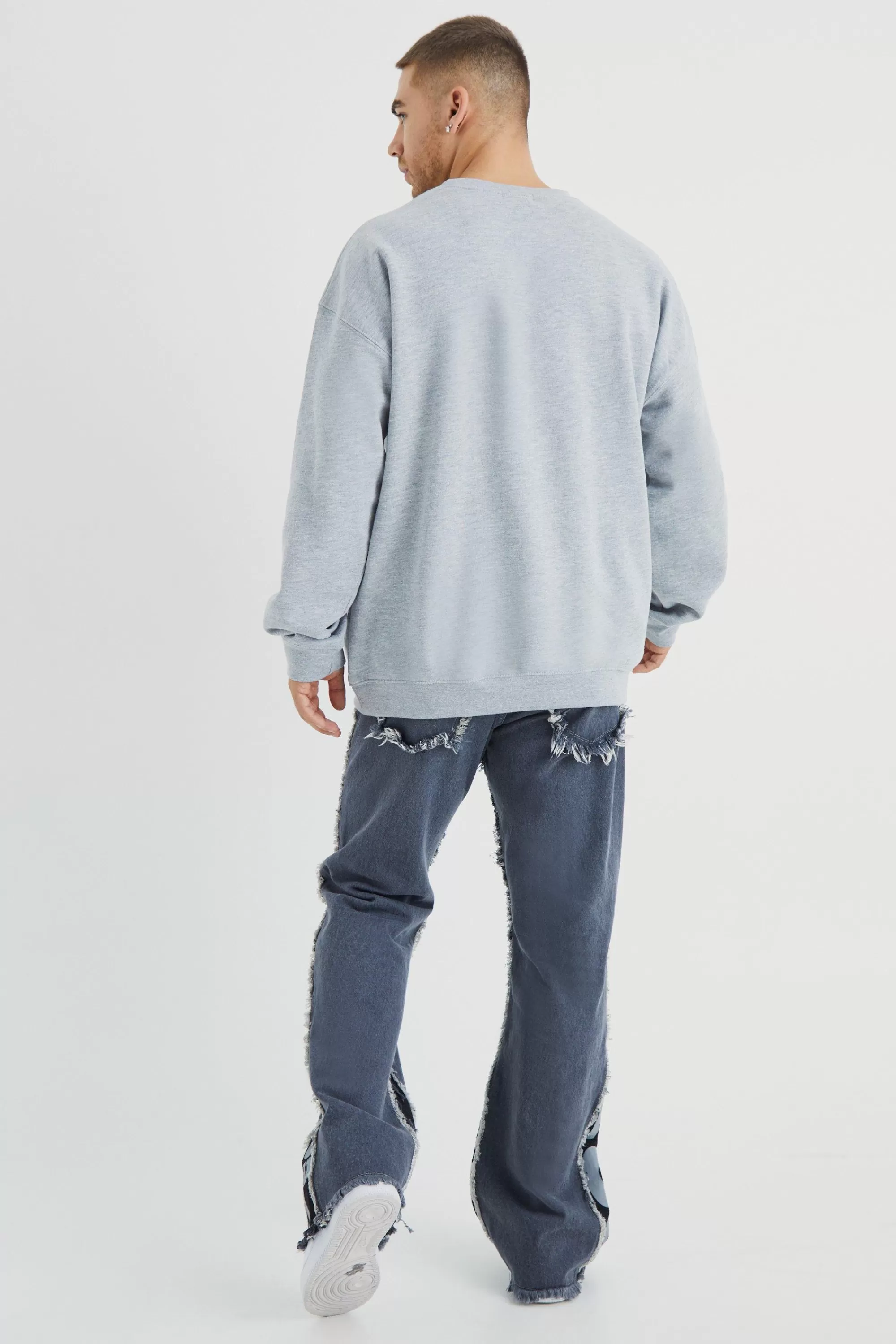 boohooMAN Panel Denim Jacket And Jeans Set | UK
