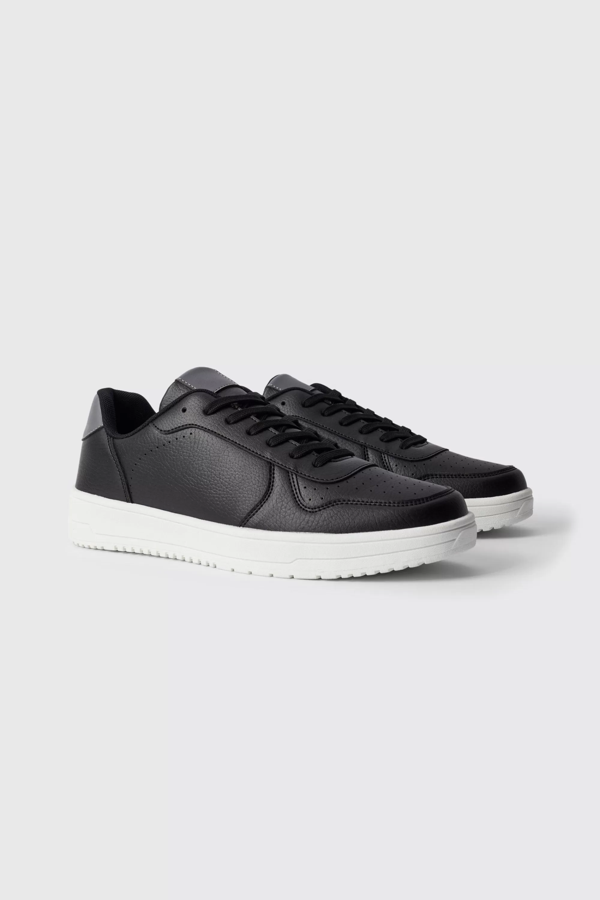 boohooMAN Perforated Panelled Trainers | UK