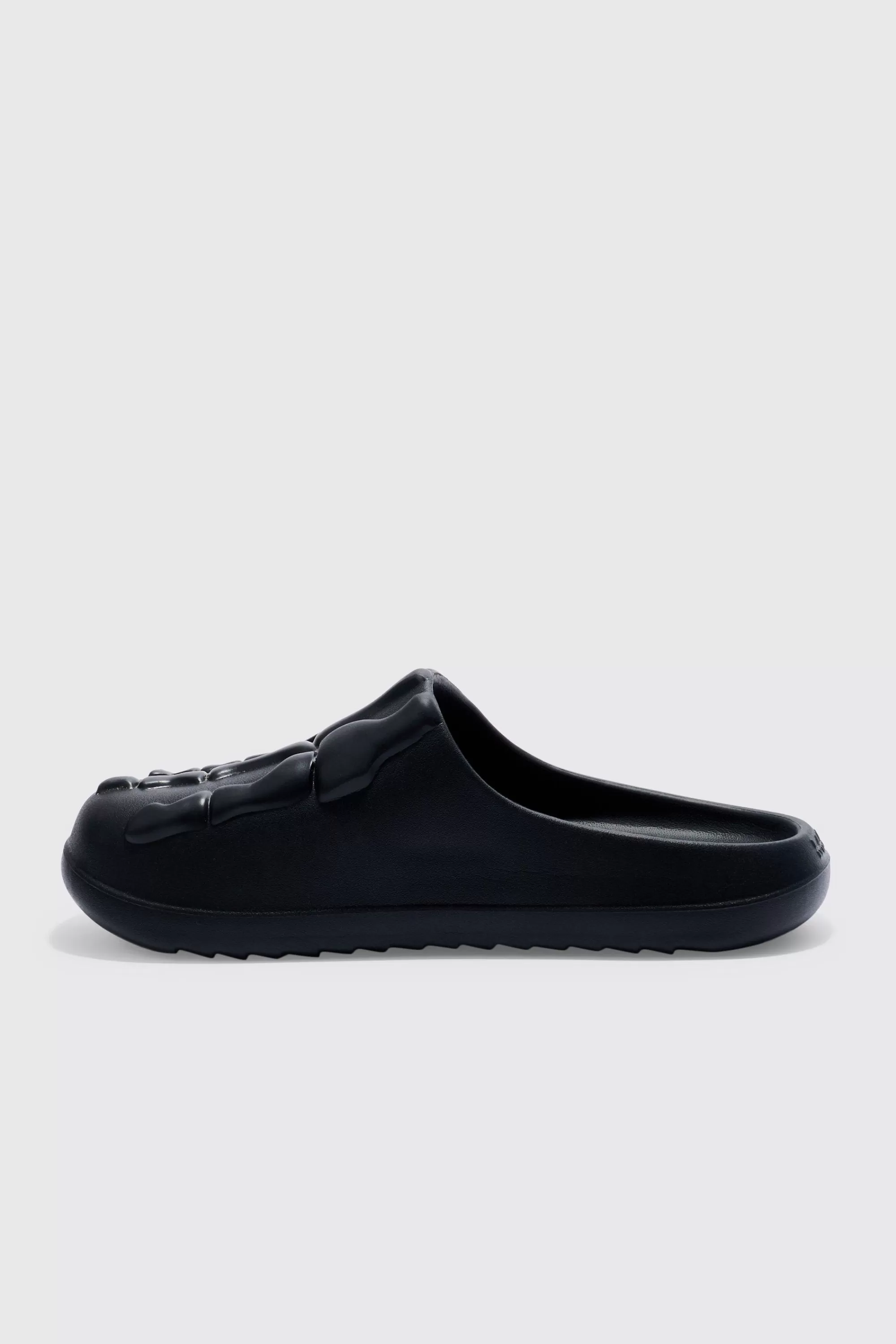 boohooMAN Perforated Skeleton Moulded Mule | UK