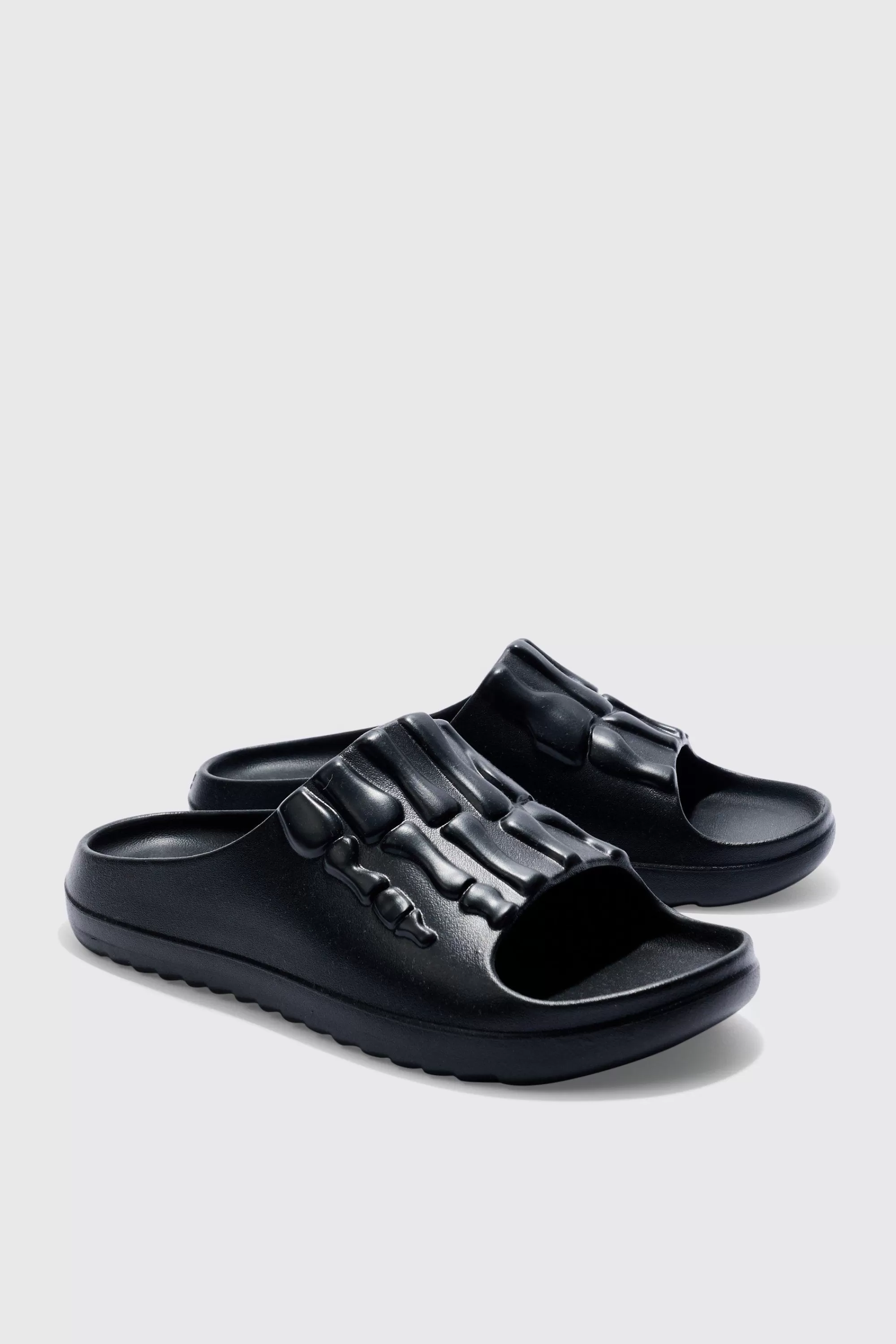 boohooMAN Perforated Skeleton Moulded Slider | UK