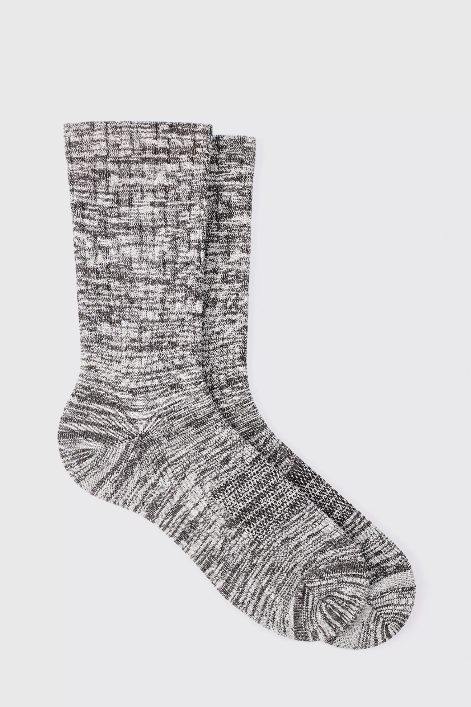 boohooMAN Plain Marl Socks In Grey | UK