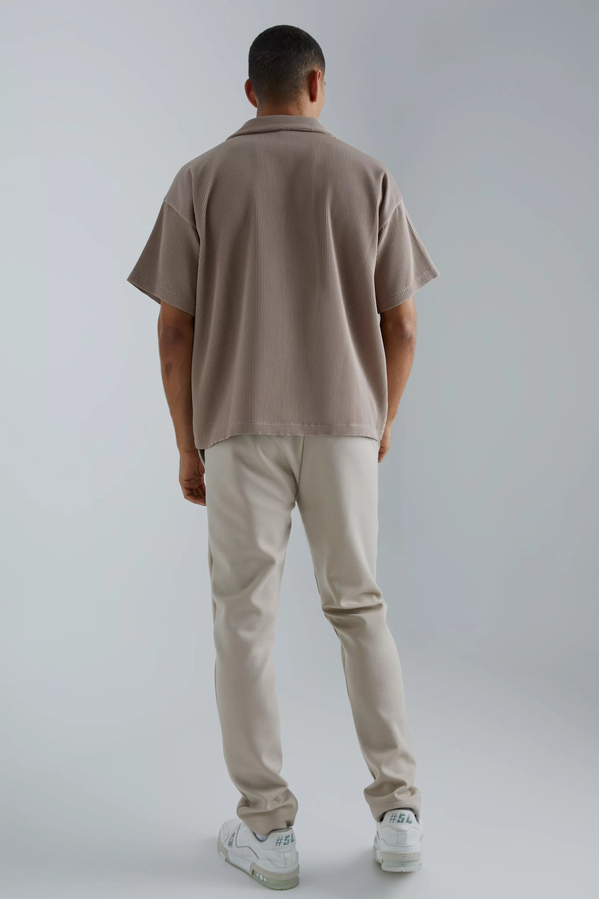 boohooMAN Pleated Short Sleeve Oversized Boxy Shirt | UK