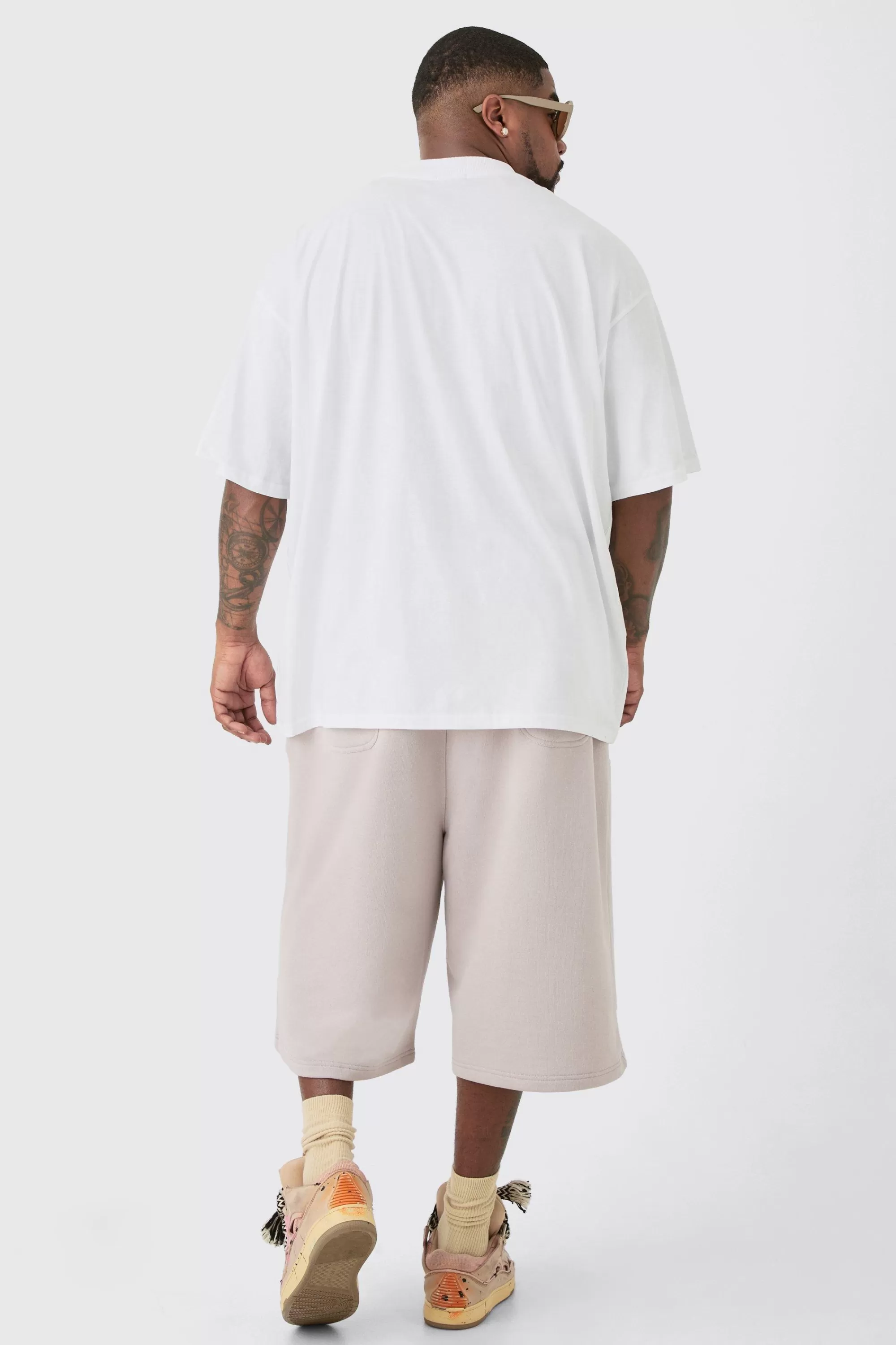 boohooMAN Plus Carpenter Loopback Jersey Jort | UK