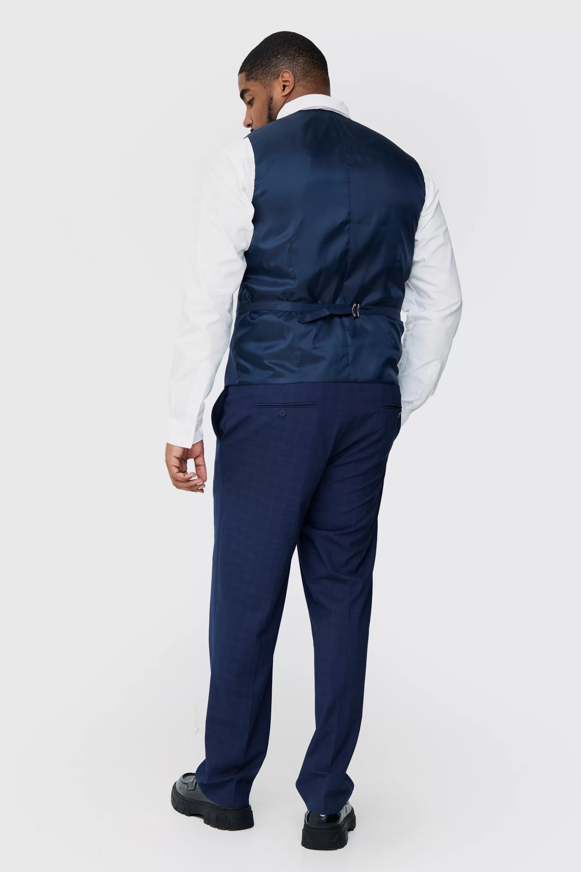 boohooMAN Plus Check Waistcoat | UK