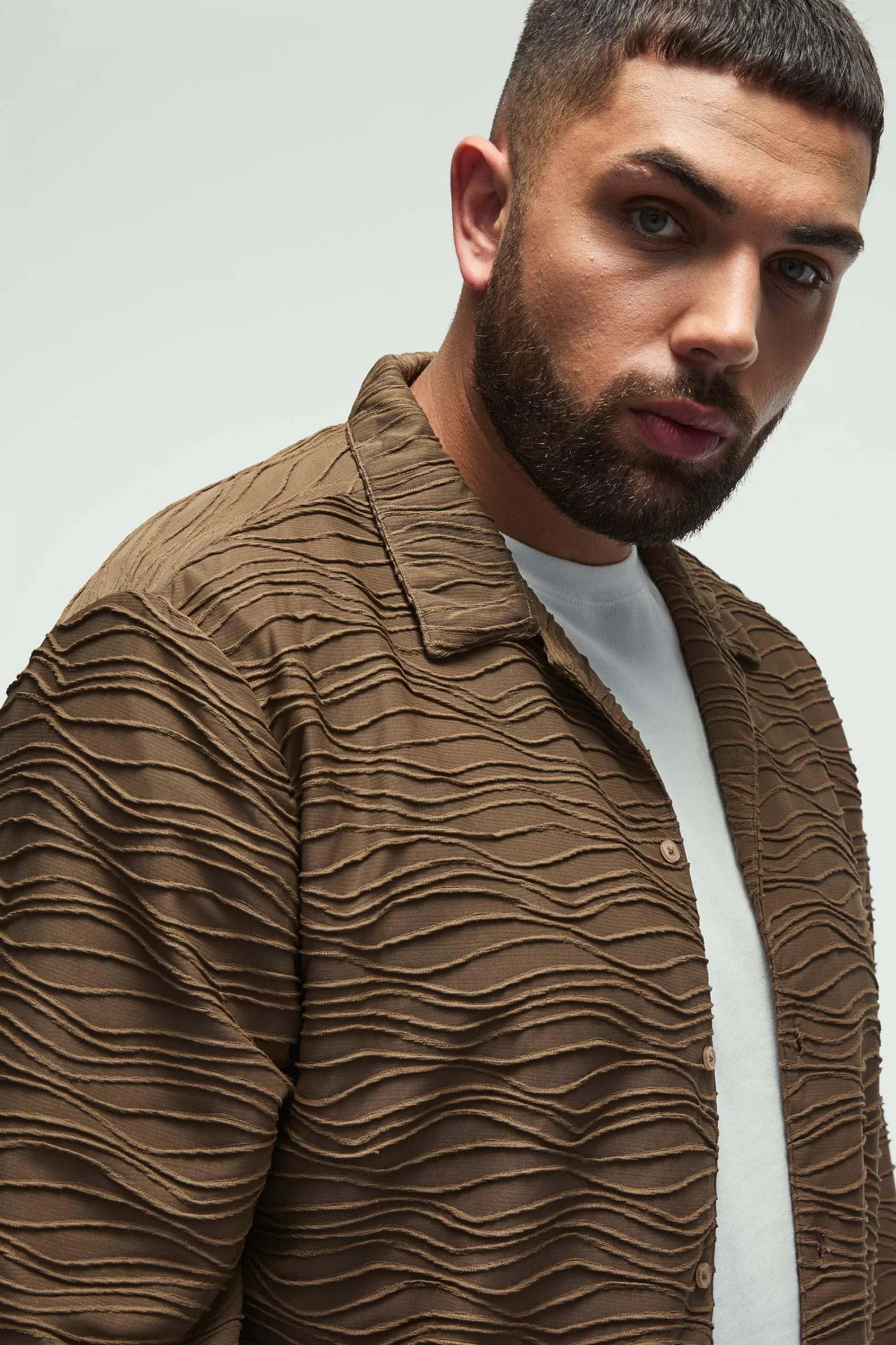 boohooMAN Plus Elevated Pleated Shirt And Straight Fit Trouser Set In | UK
