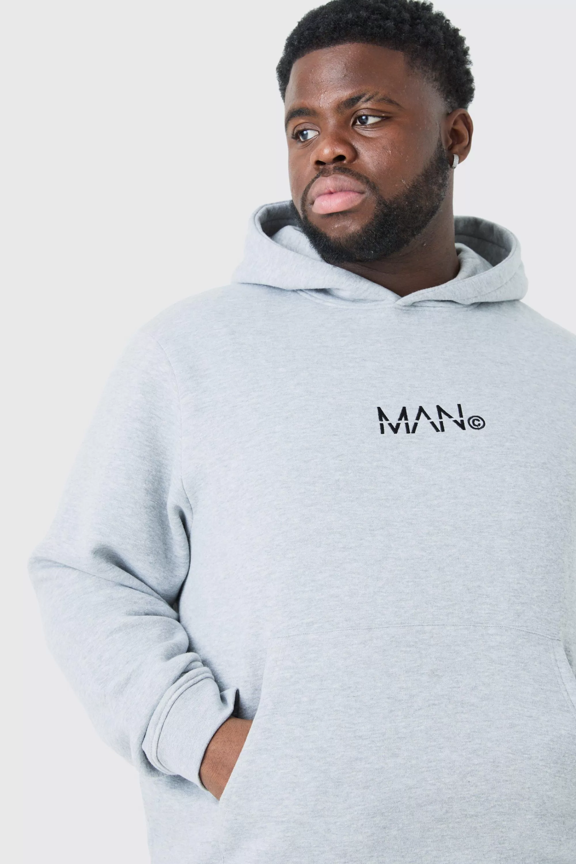 boohooMAN Plus Man Dash Over The Head Hoodie In | UK