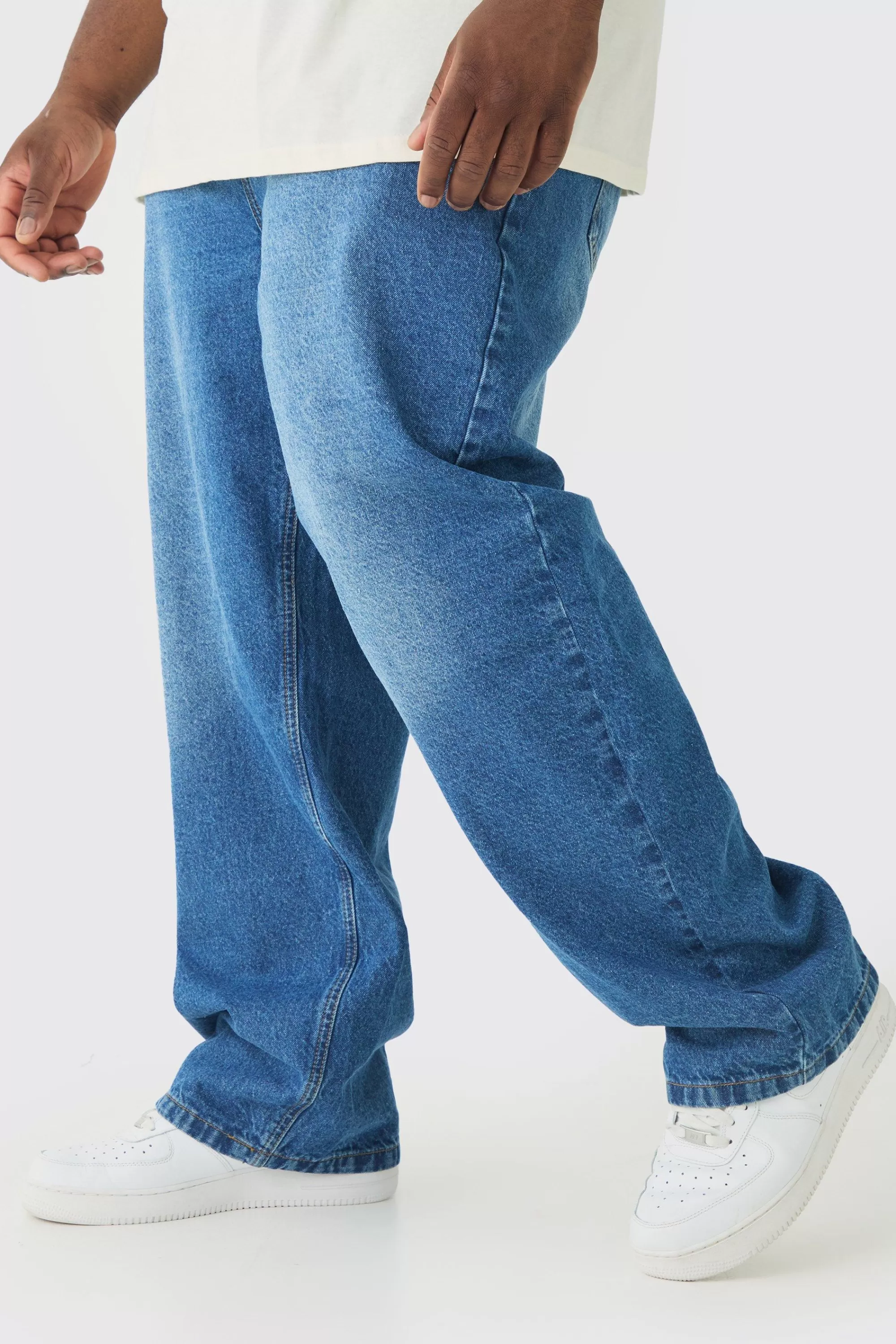 boohooMAN Plus Relaxed Rigid Jean | UK