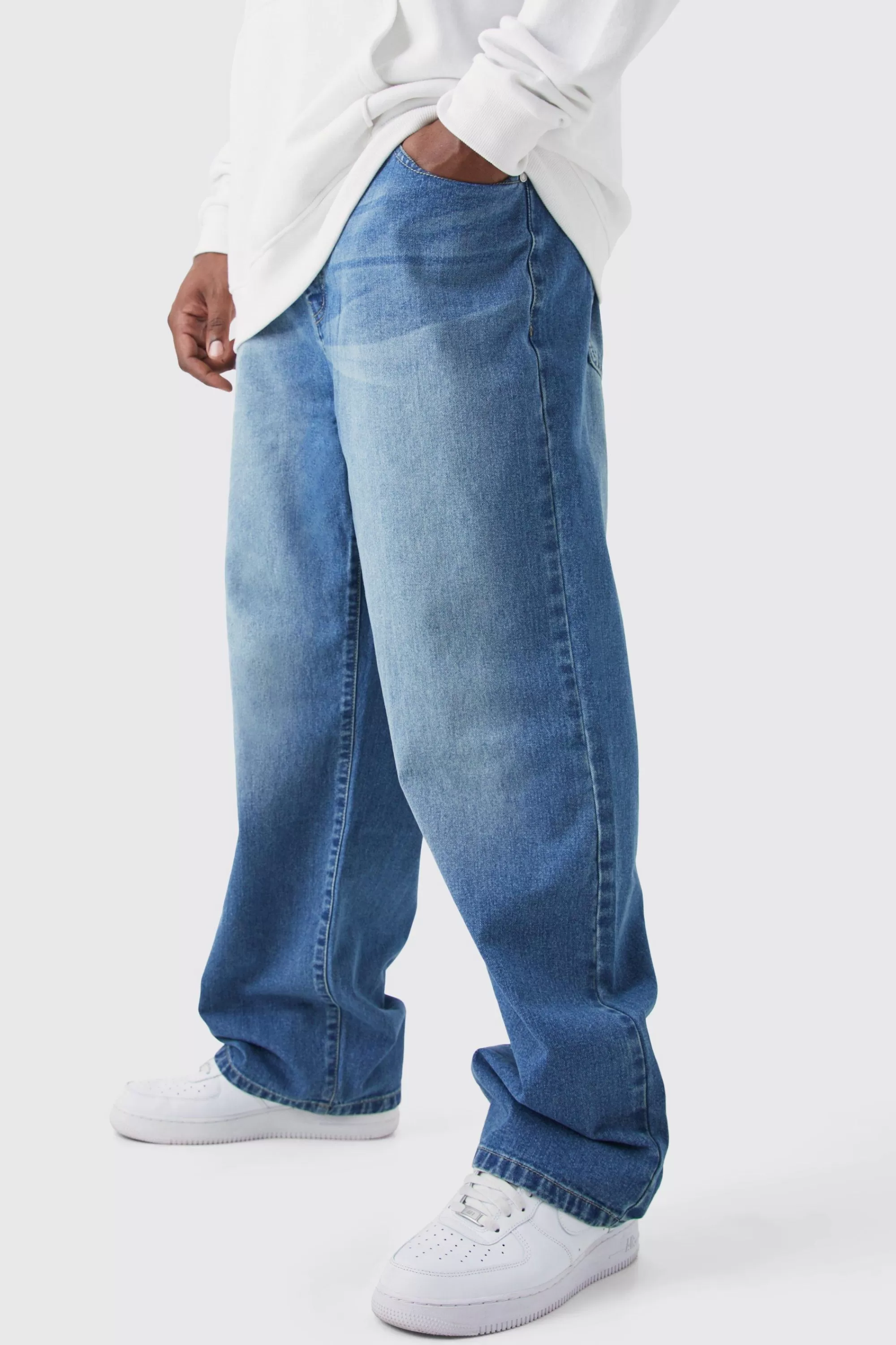 boohooMAN Plus Relaxed Rigid Jean | UK