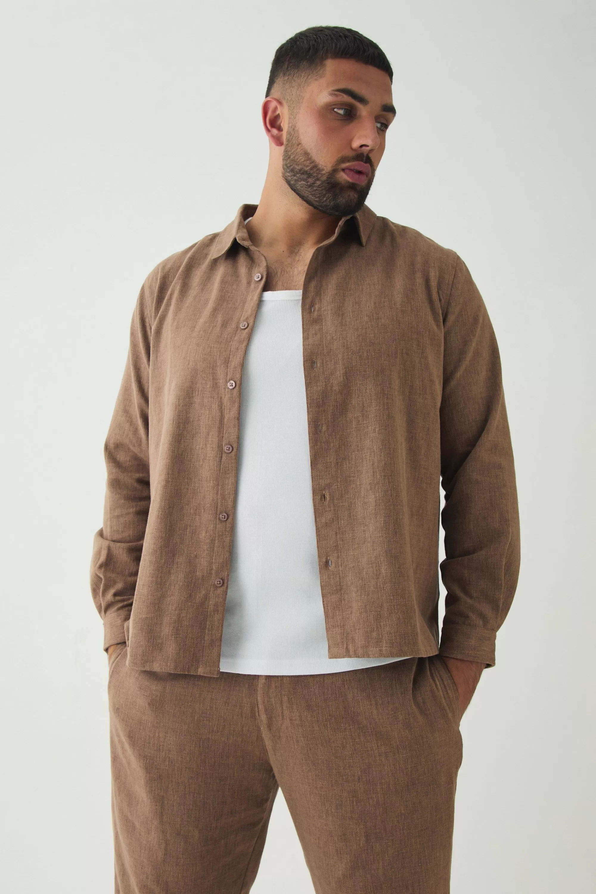 boohooMAN Plus Smart Straight Leg Trouser Set In | UK