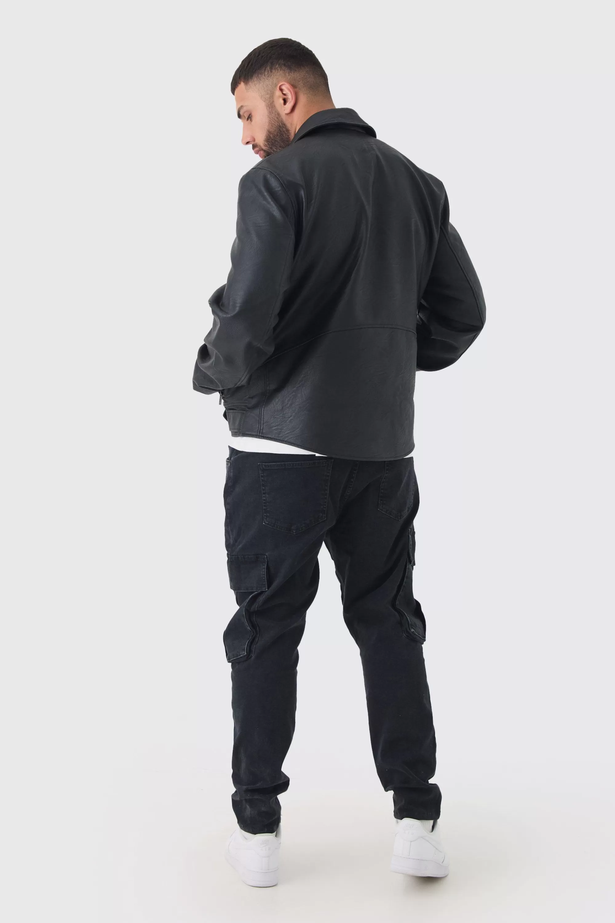 boohooMAN Plus Stretch Skinny Fit Cargo Jean | UK