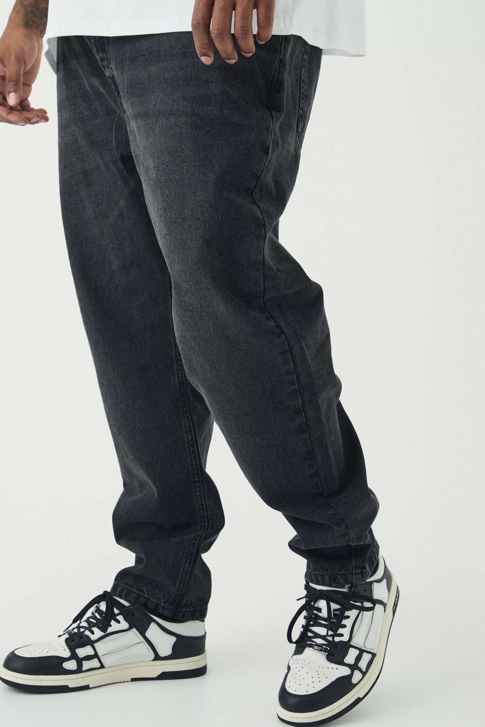boohooMAN Plus Tapered Rigid Jean | UK