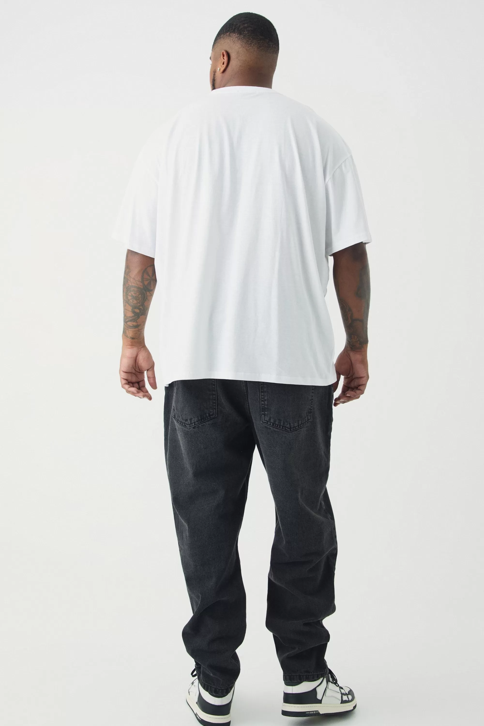 boohooMAN Plus Tapered Rigid Jean | UK