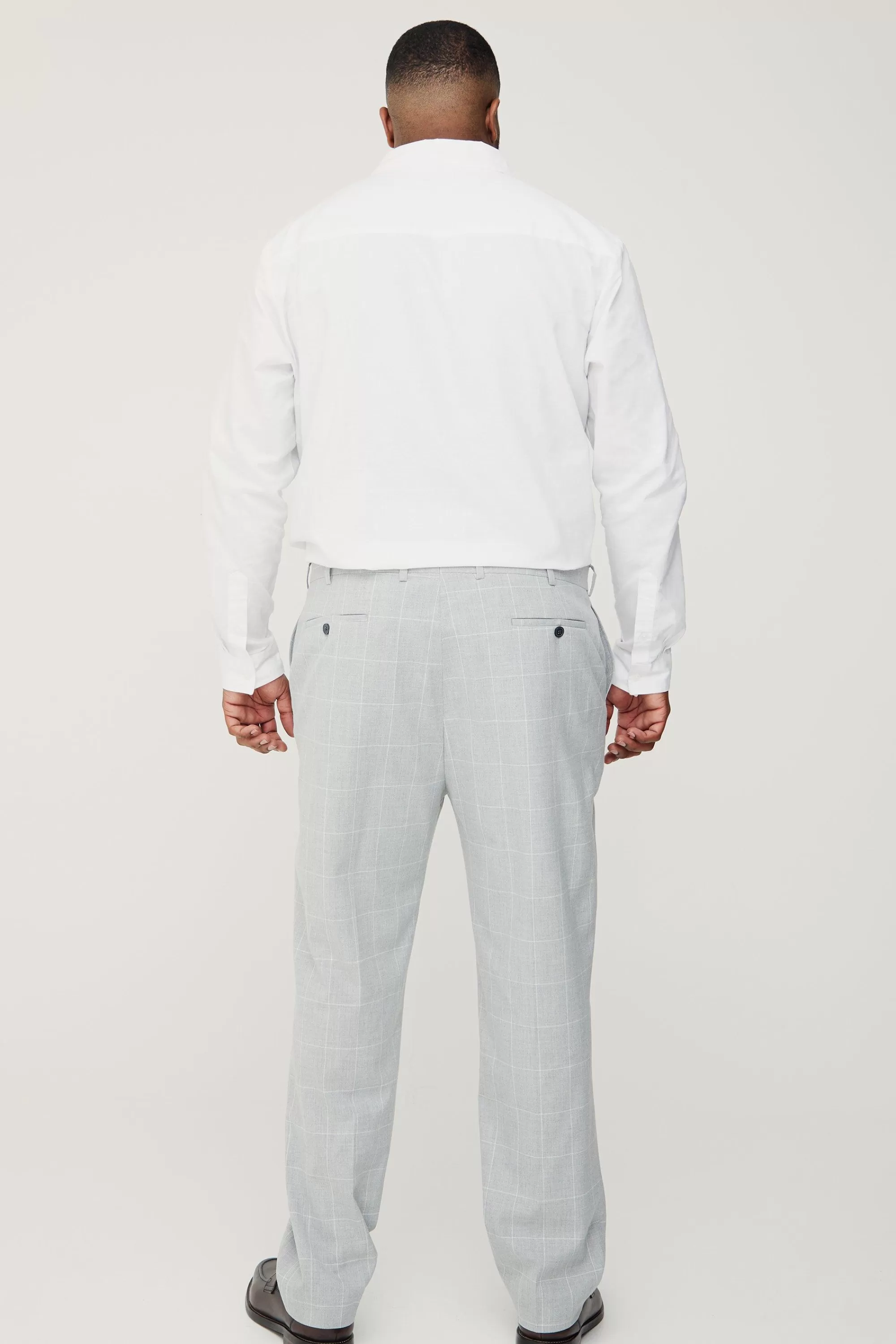 boohooMAN Plus Window Pane Check Skinny Fit Suit In | UK