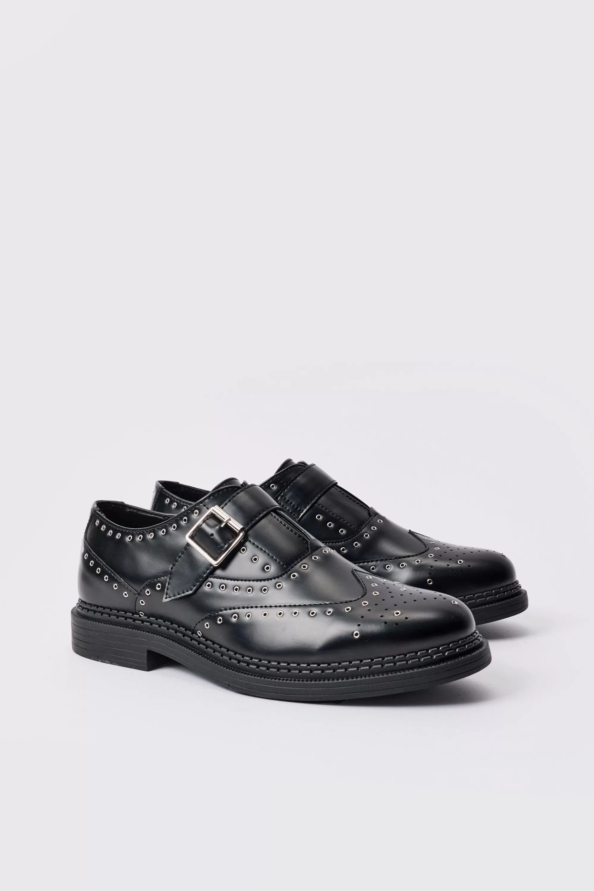 boohooMAN PU Buckle Detail Metal Hardware Loafer In | UK