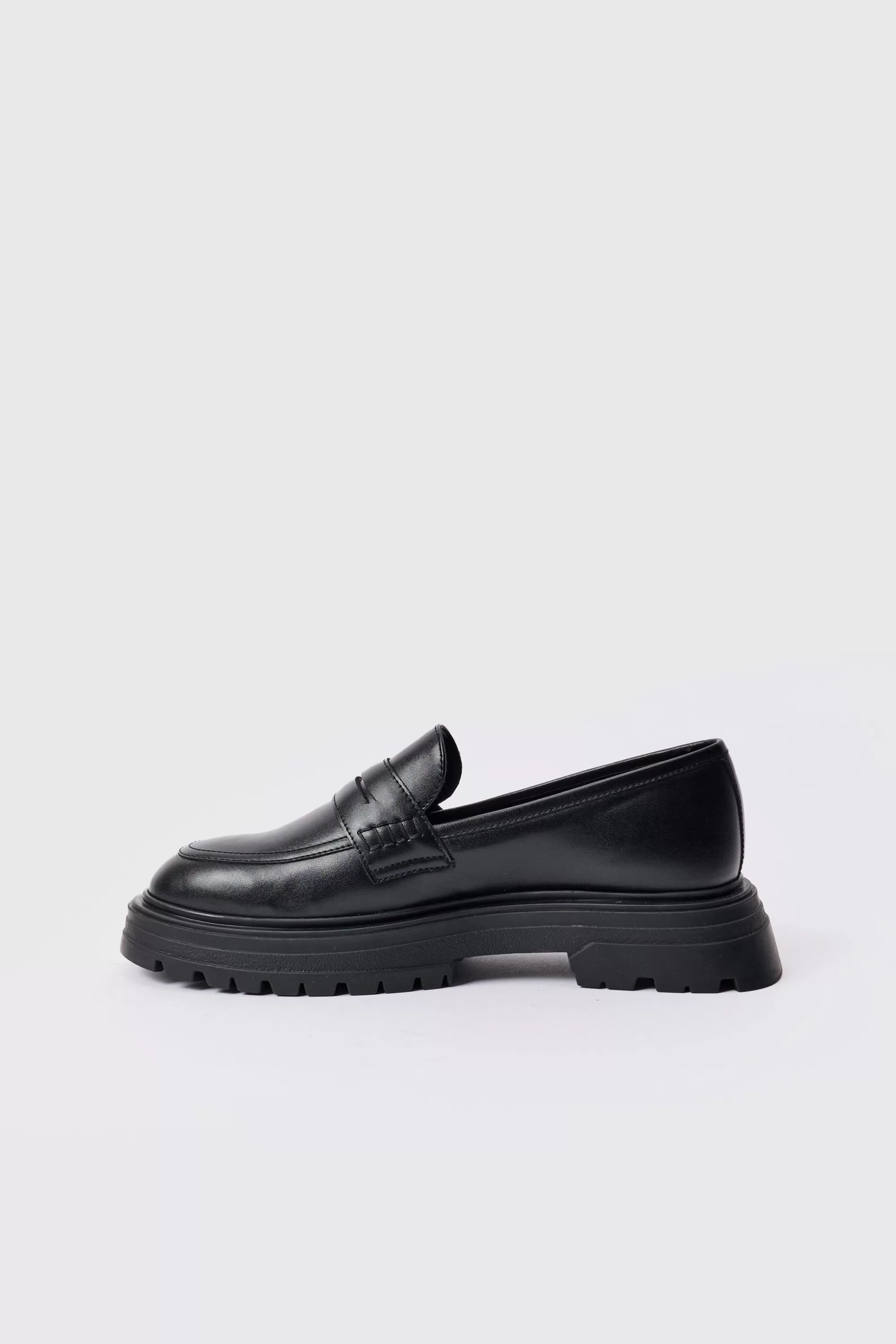 boohooMAN PU Slip On Chunky Loafer In | UK