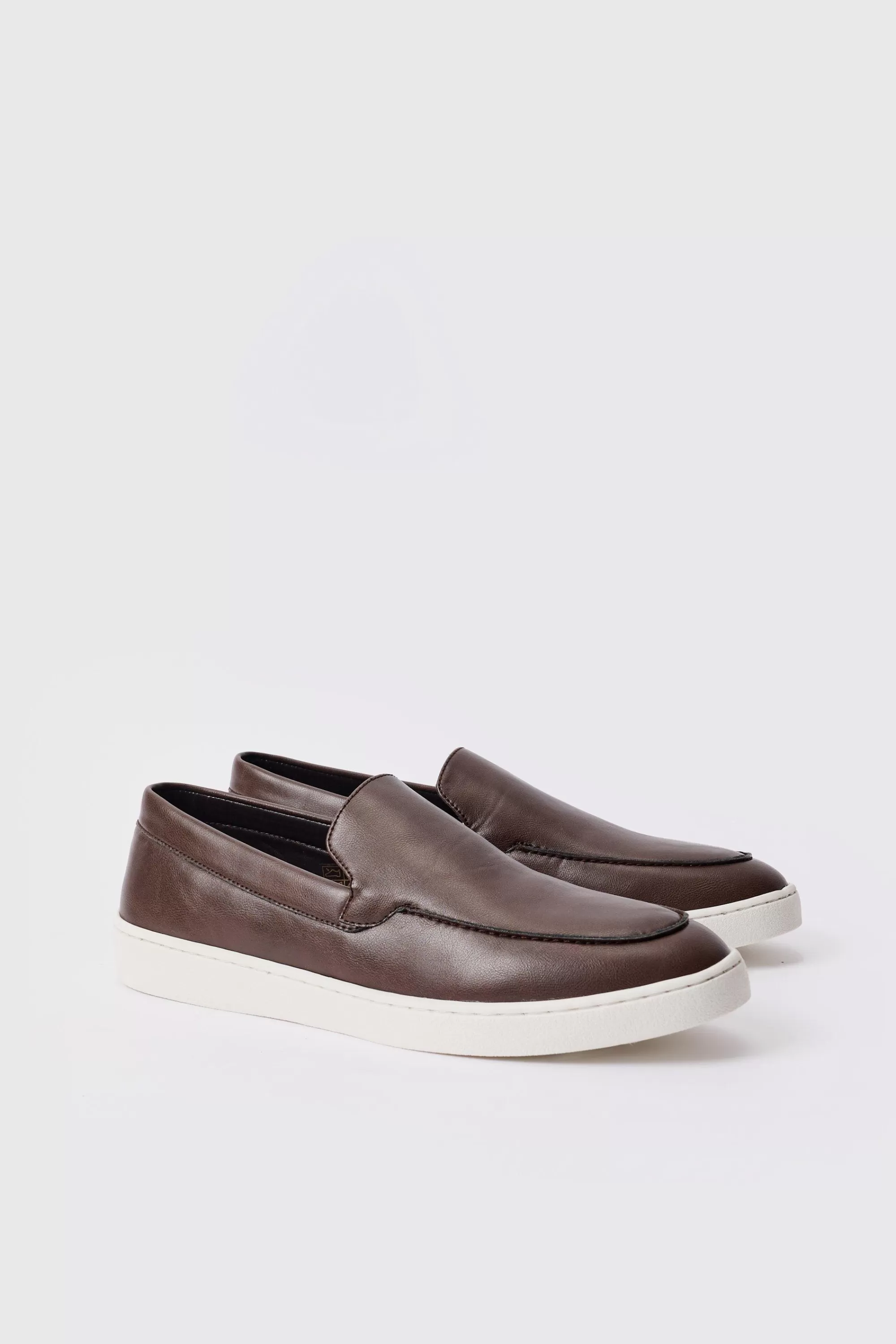 boohooMAN PU Slip On Loafer In | UK