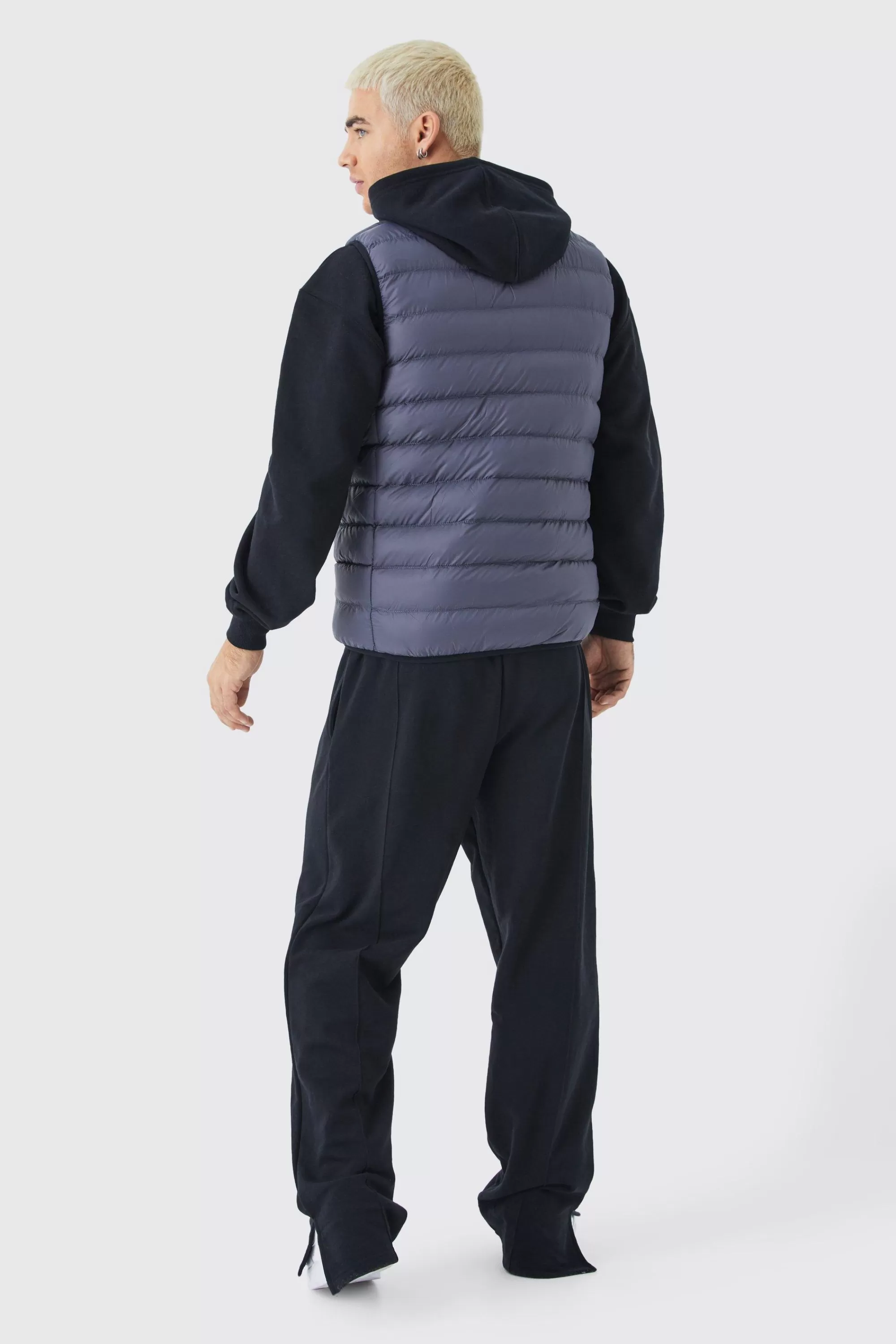 boohooMAN Quilted Funnel Neck Gilet | UK