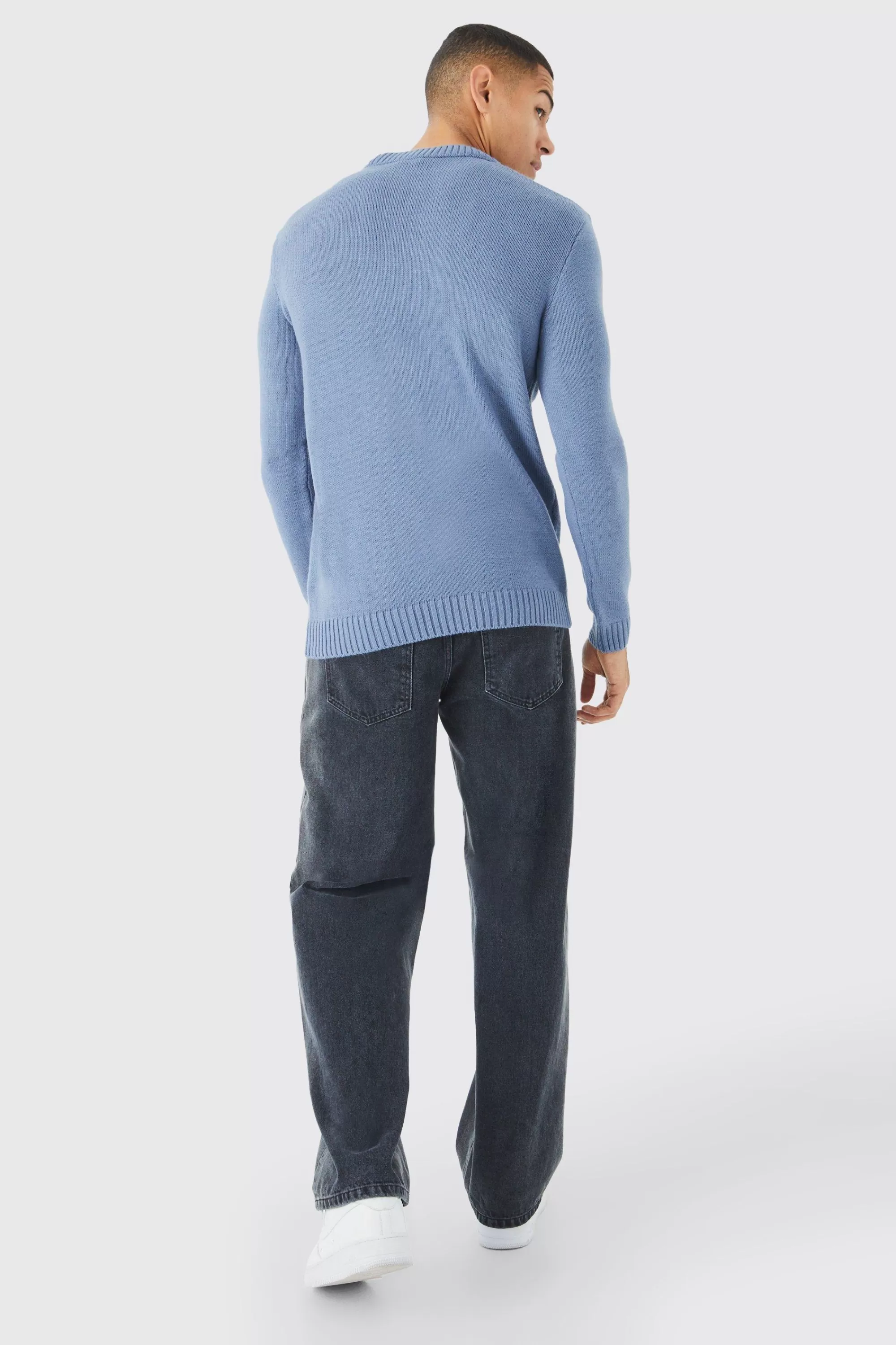 boohooMAN Regular B&m Embroidered Jumper | UK