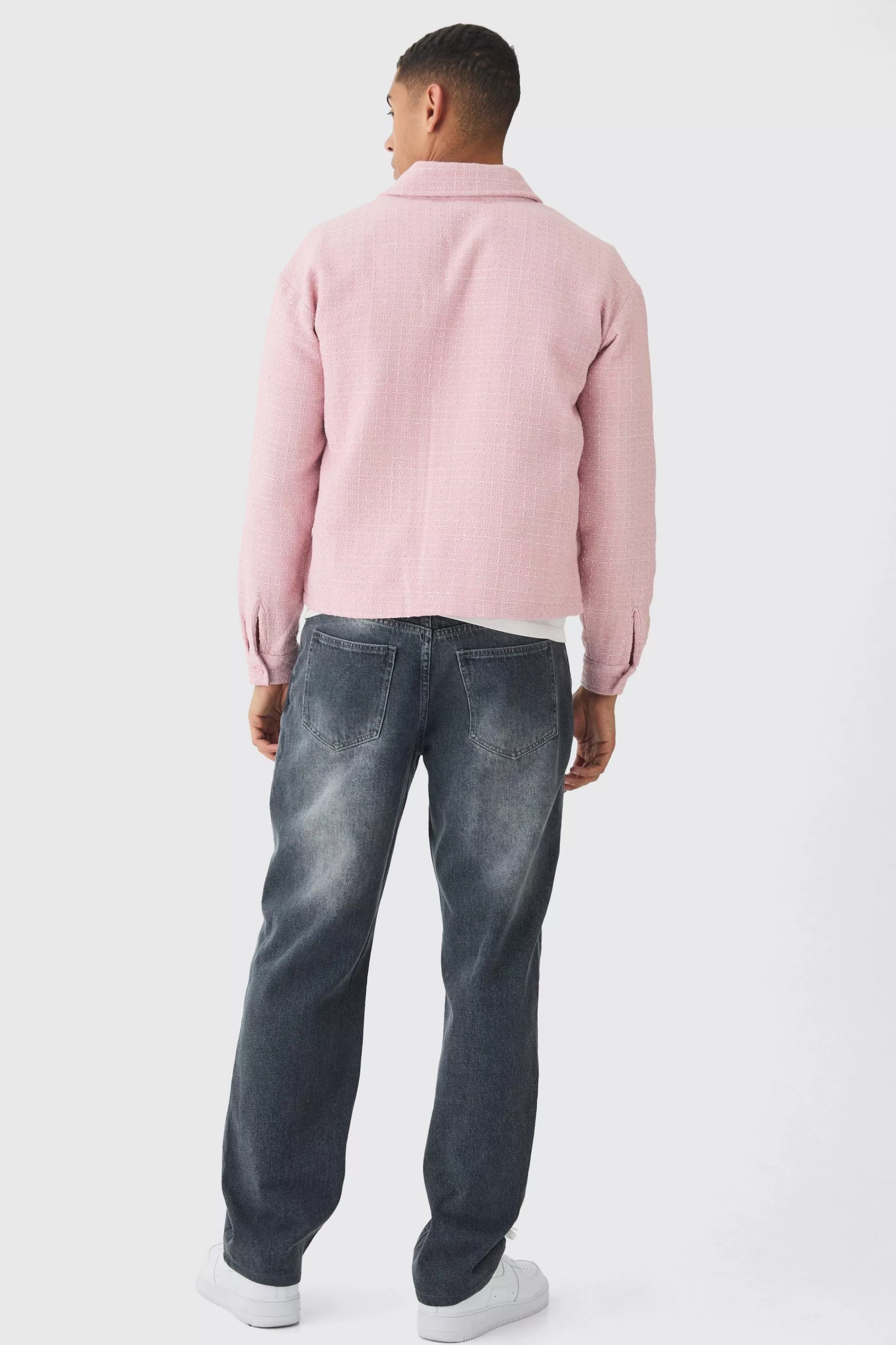 boohooMAN Regular Boucle Overshirt | UK