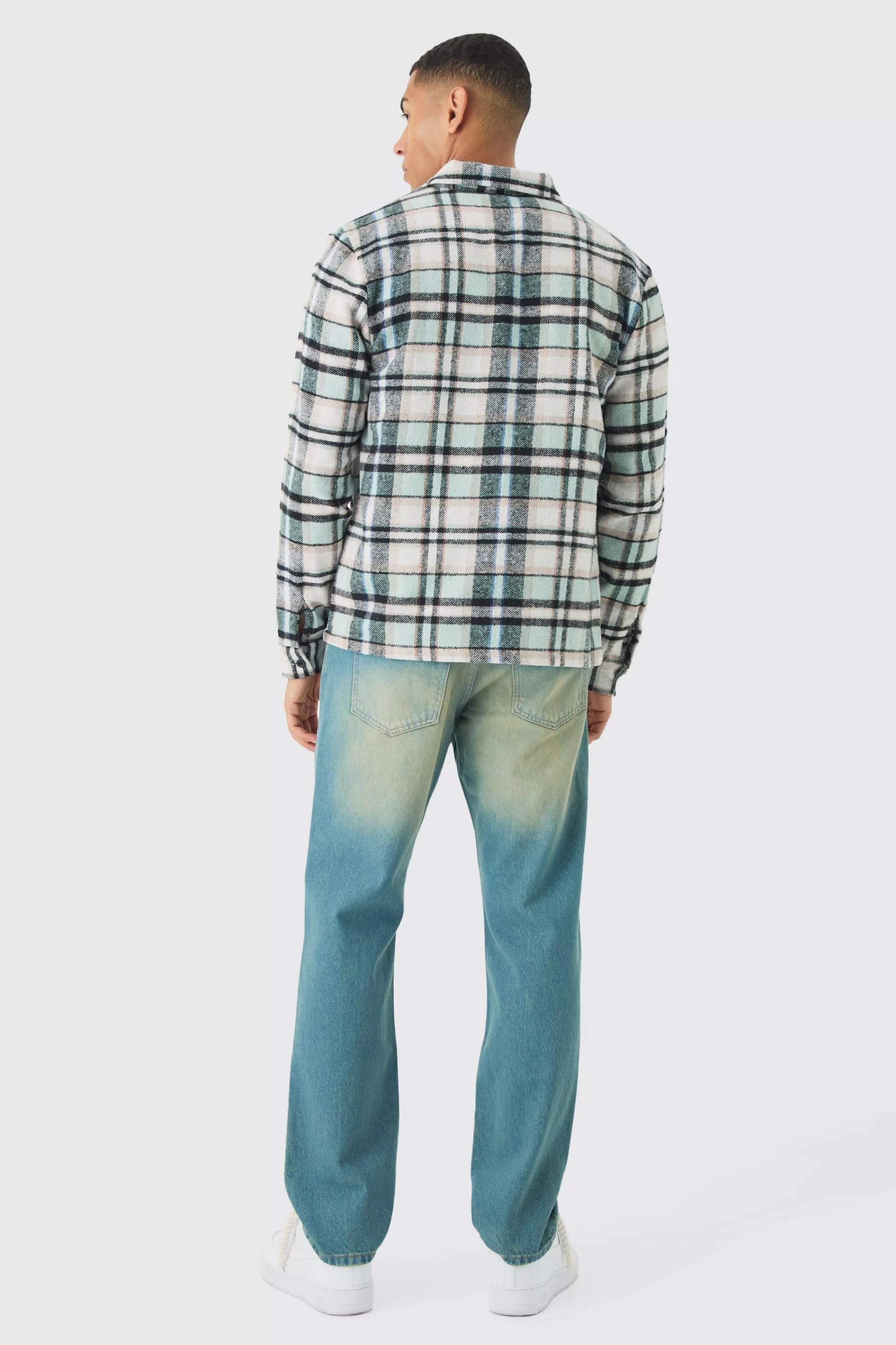 boohooMAN Regular Fit Checked Shirt | UK