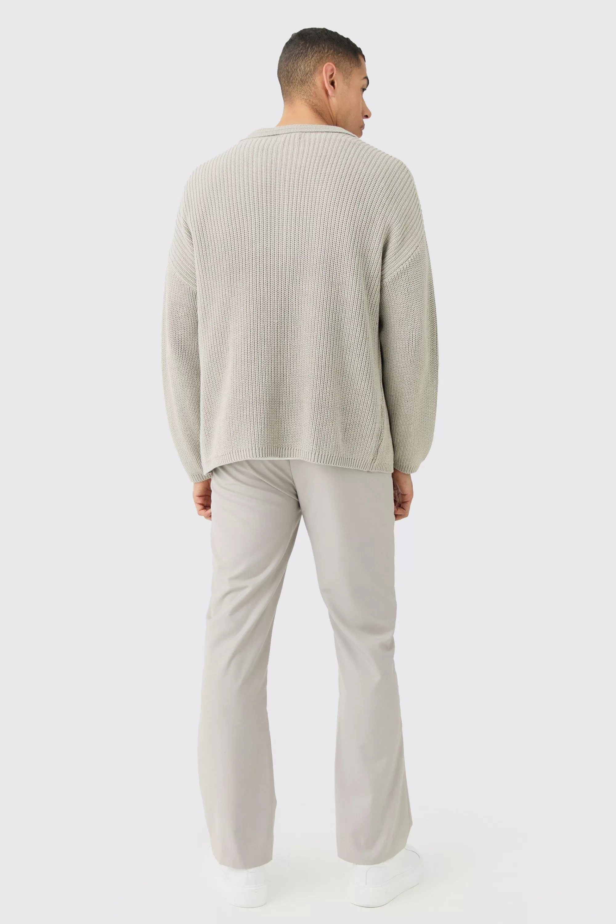 boohooMAN Regular Fit Dual Zip Through Fisherman Knit Jumper | UK