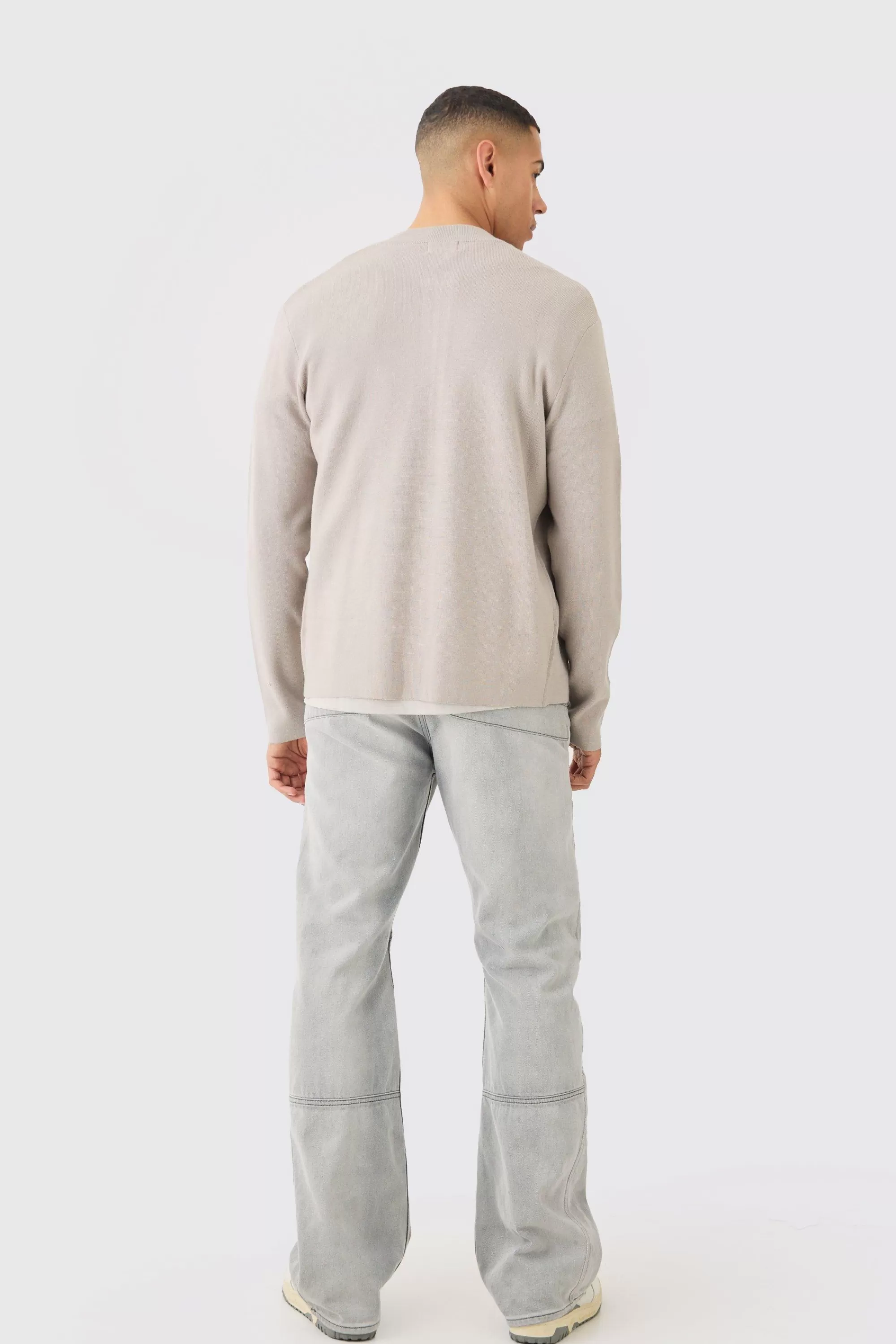 boohooMAN Regular Fit Knitted Bomber | UK
