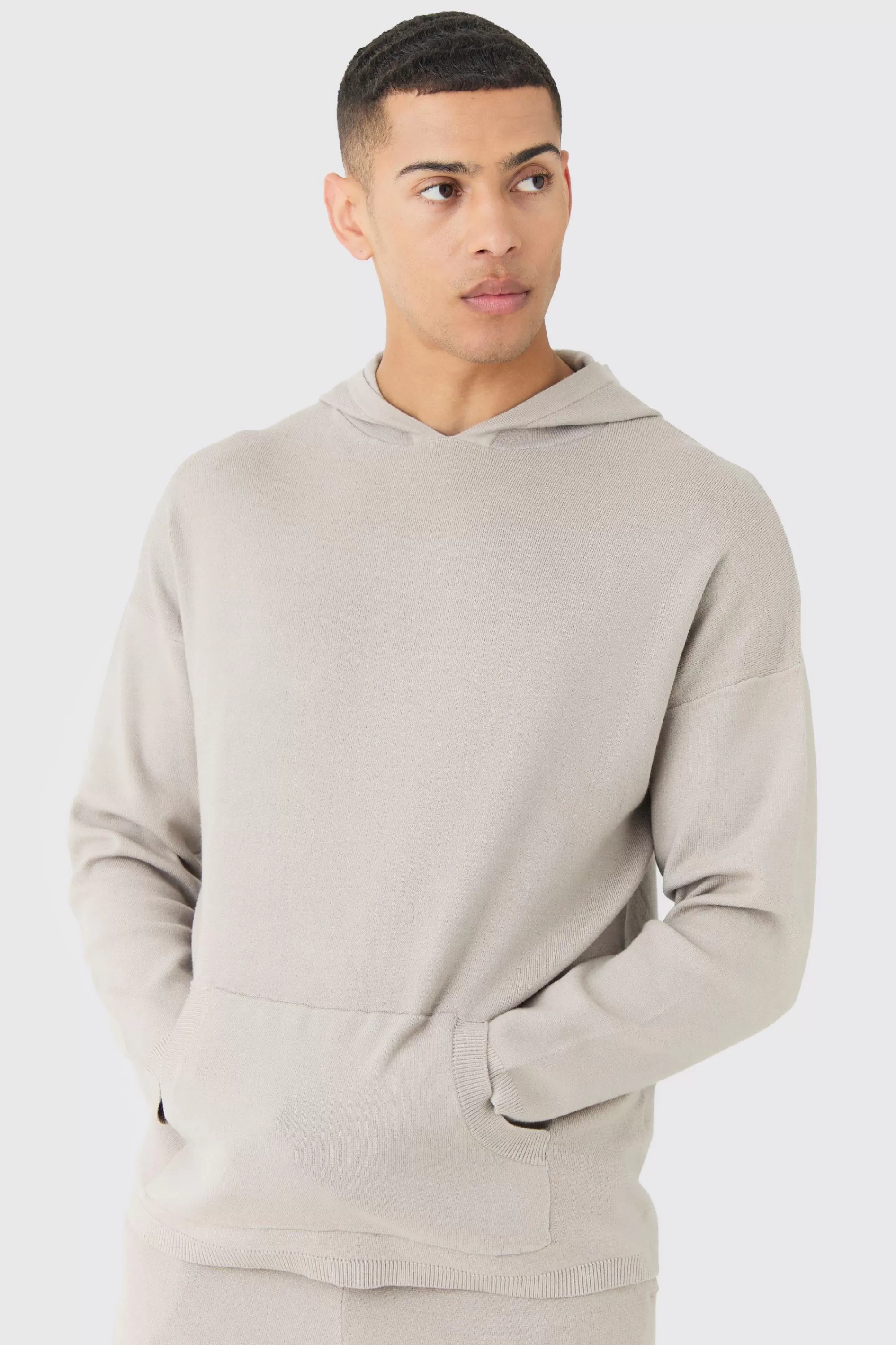 boohooMAN Regular Fit Knitted Hoodie | UK