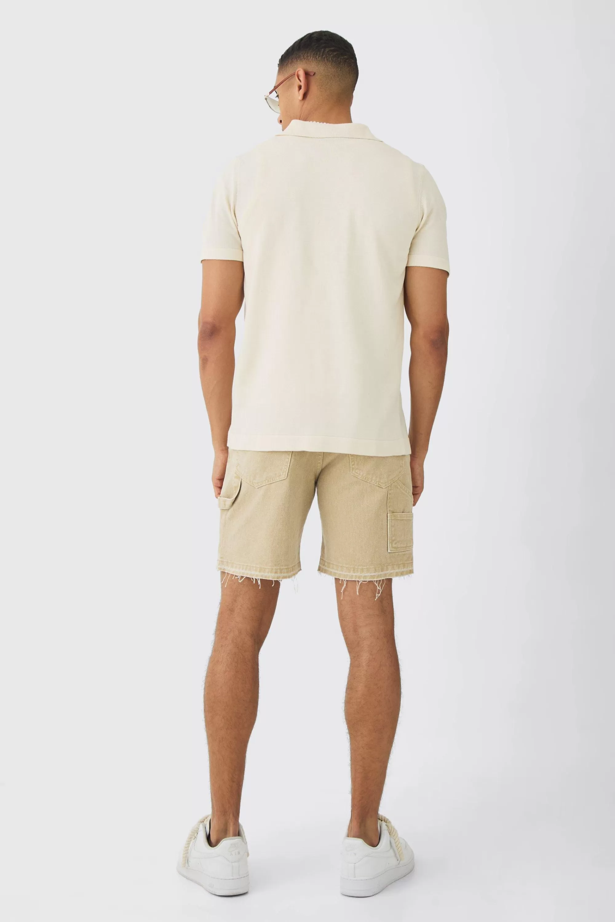 boohooMAN Regular Fit Tonal Embroidered Knitted Shirt | UK