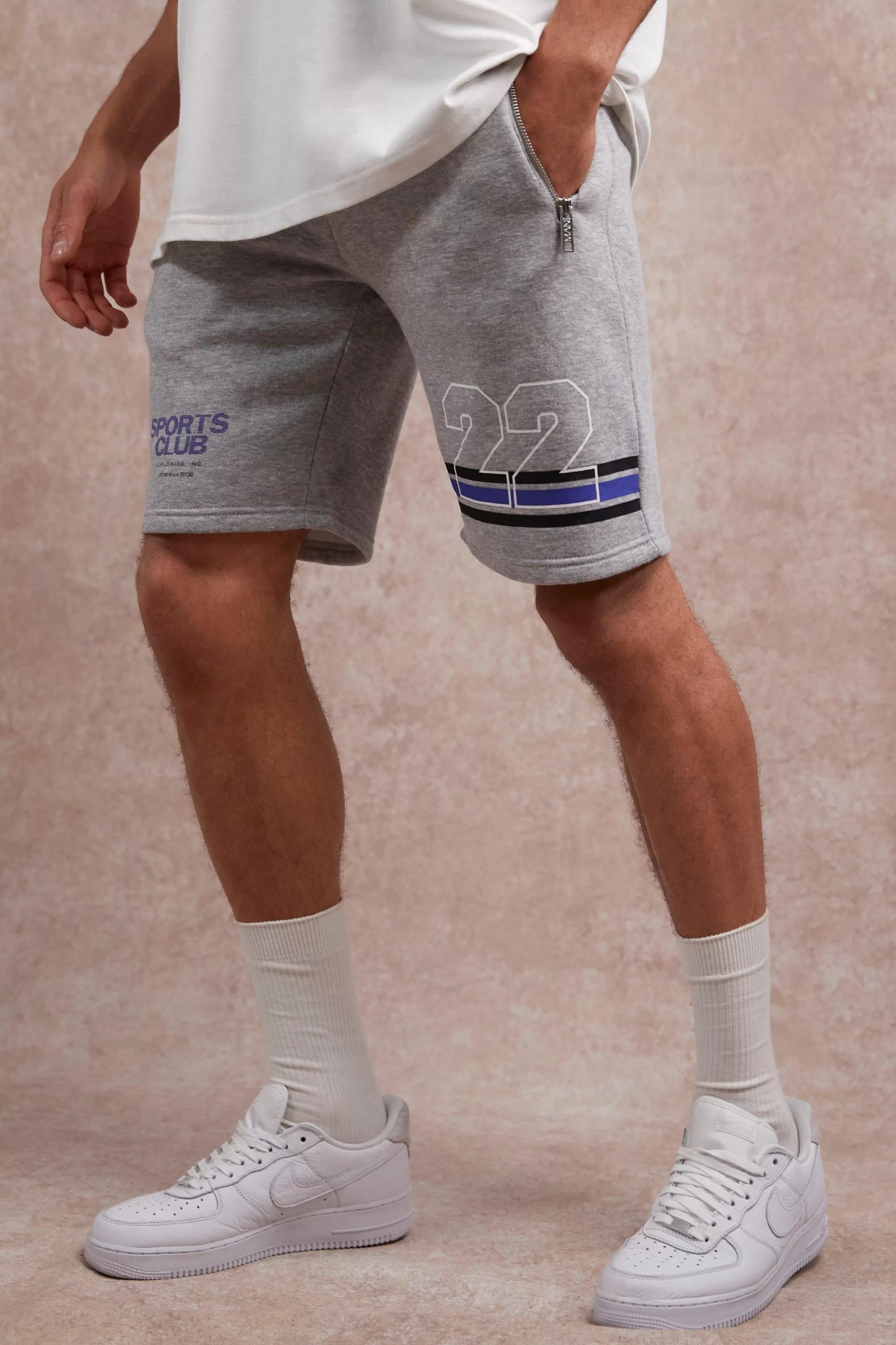 boohooMAN Regular Fit Varsity Jersey Shorts | UK