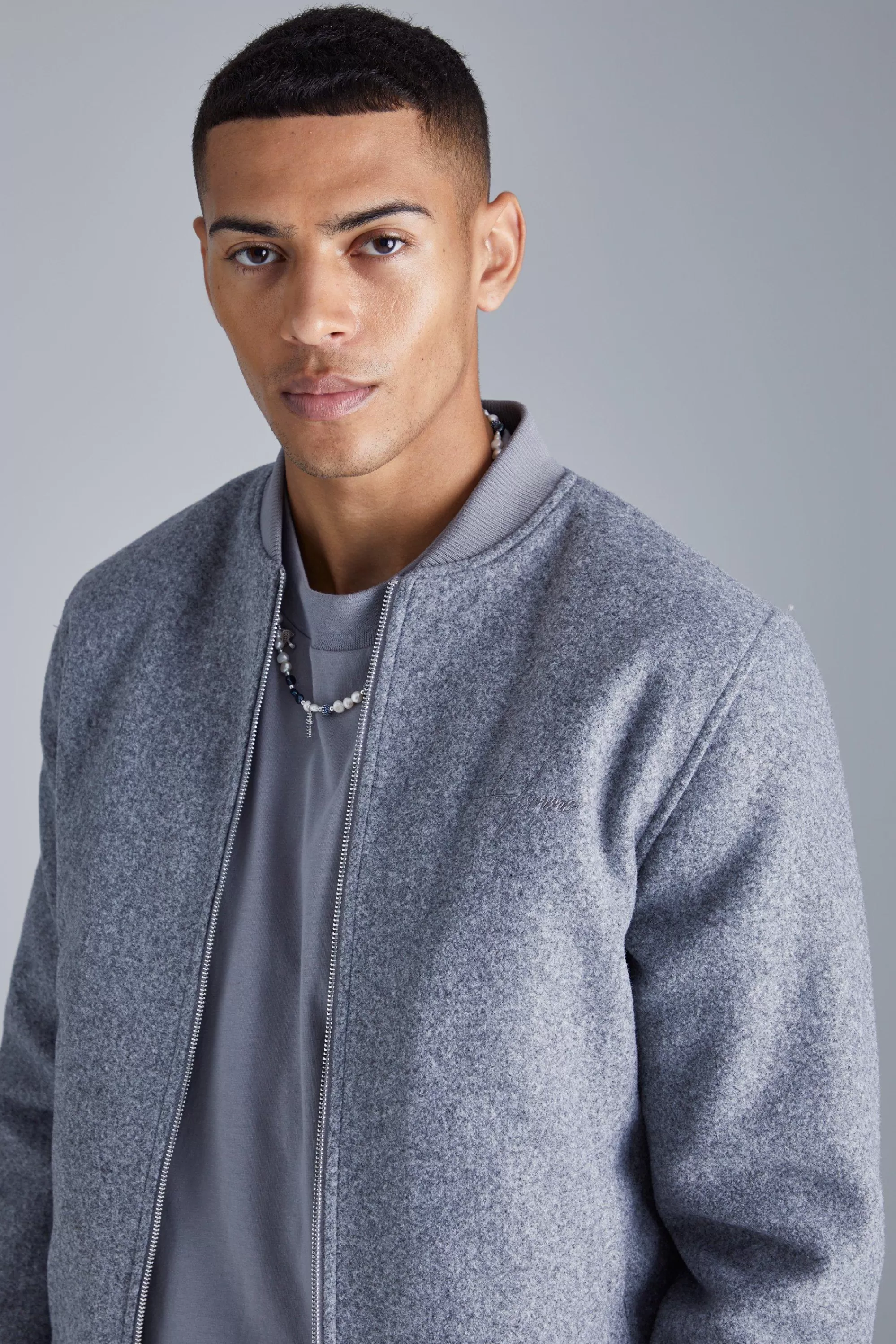 boohooMAN Regular Melton Homme Bomber | UK