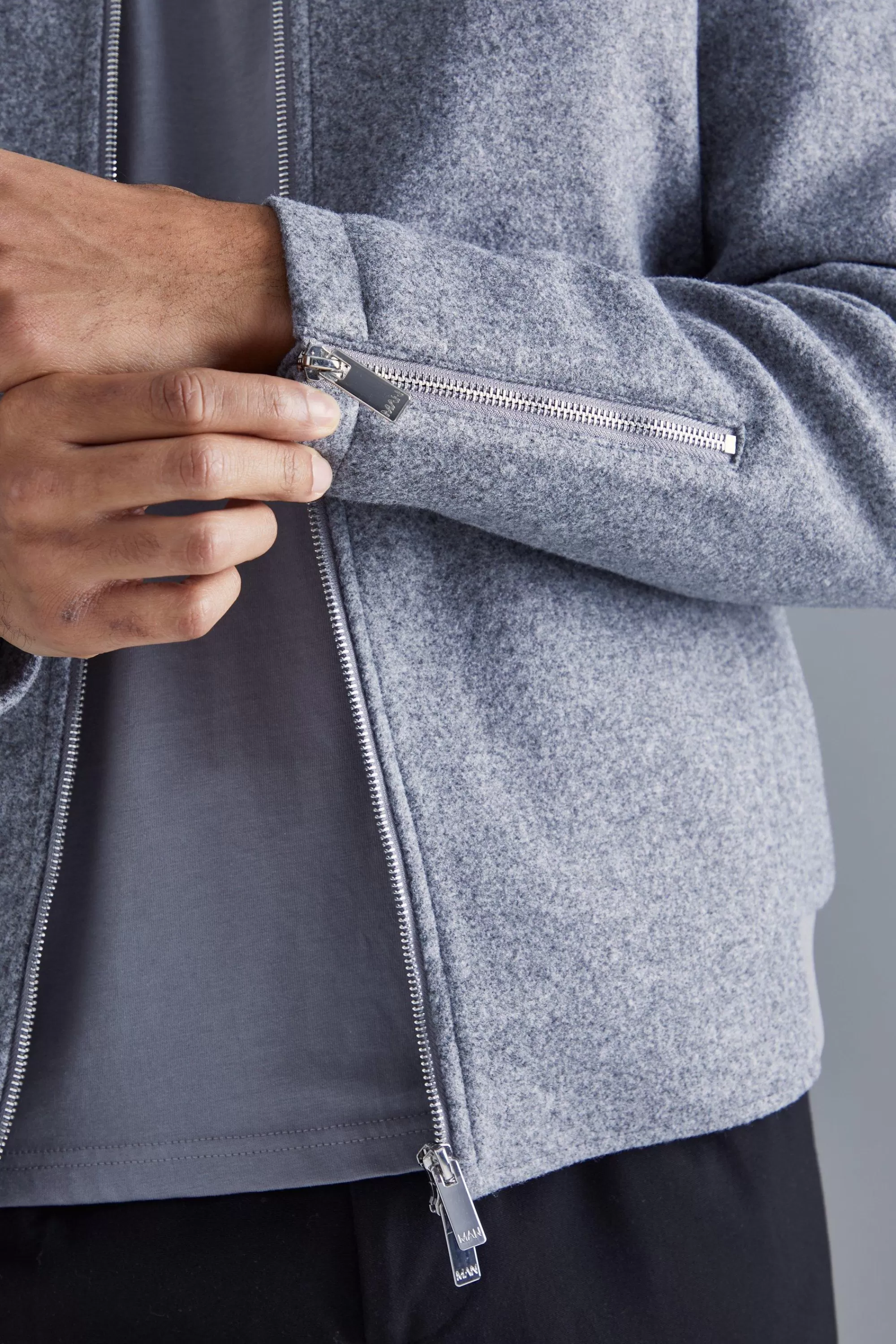 boohooMAN Regular Melton Homme Bomber | UK