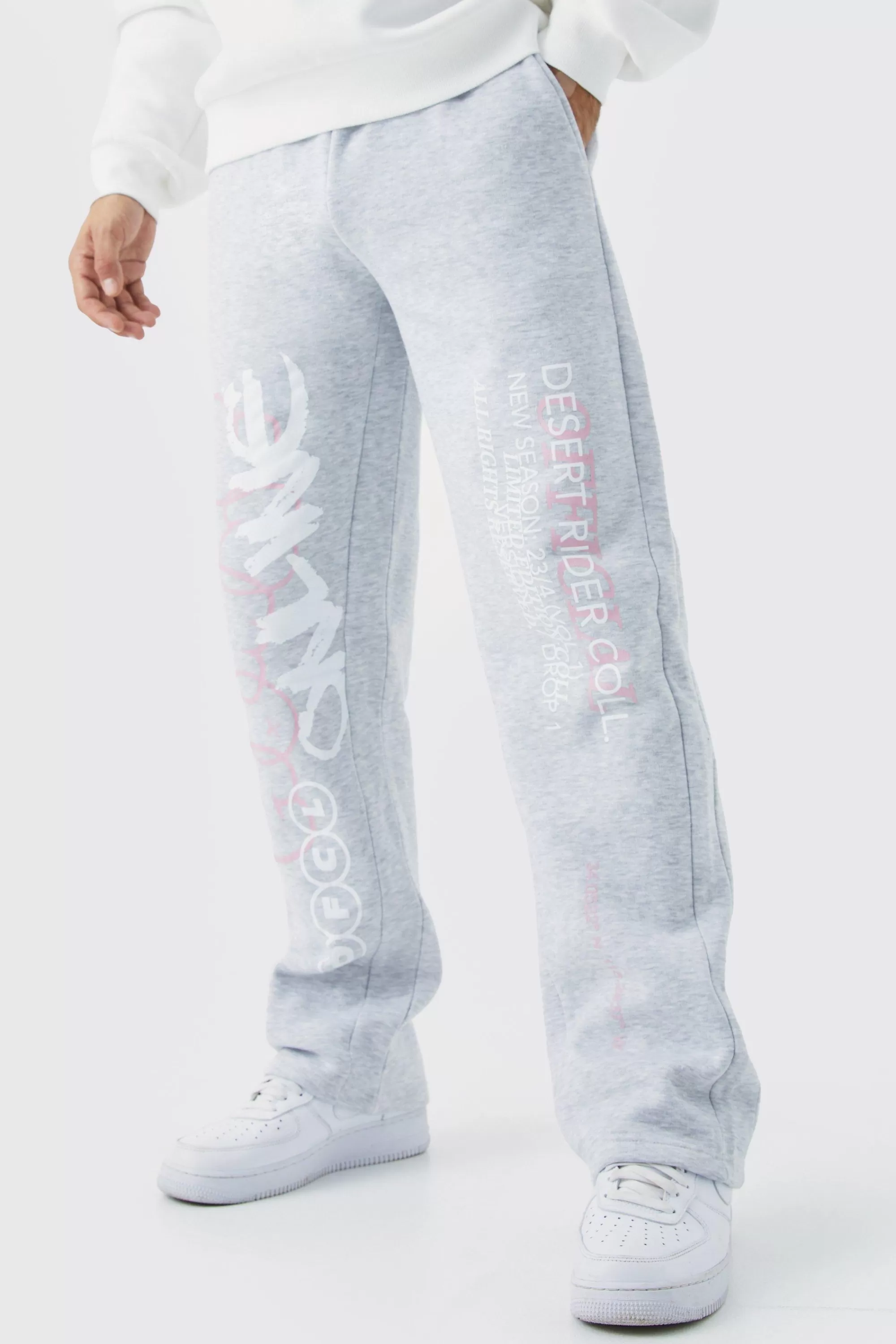 boohooMAN Regular Printed Gusset Jogger | UK