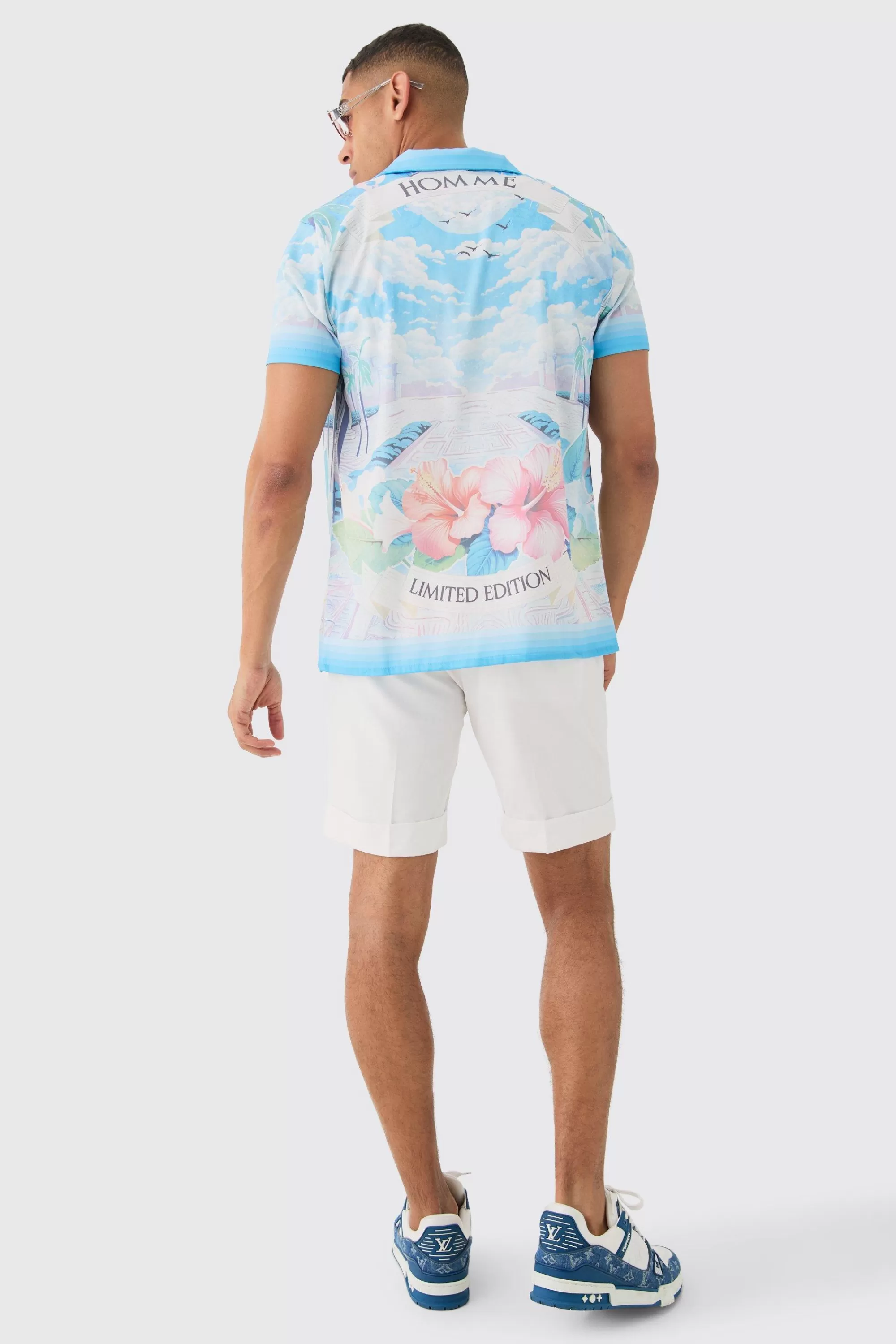 boohooMAN Regular Revere Floral Short Sleeve Shirt | UK