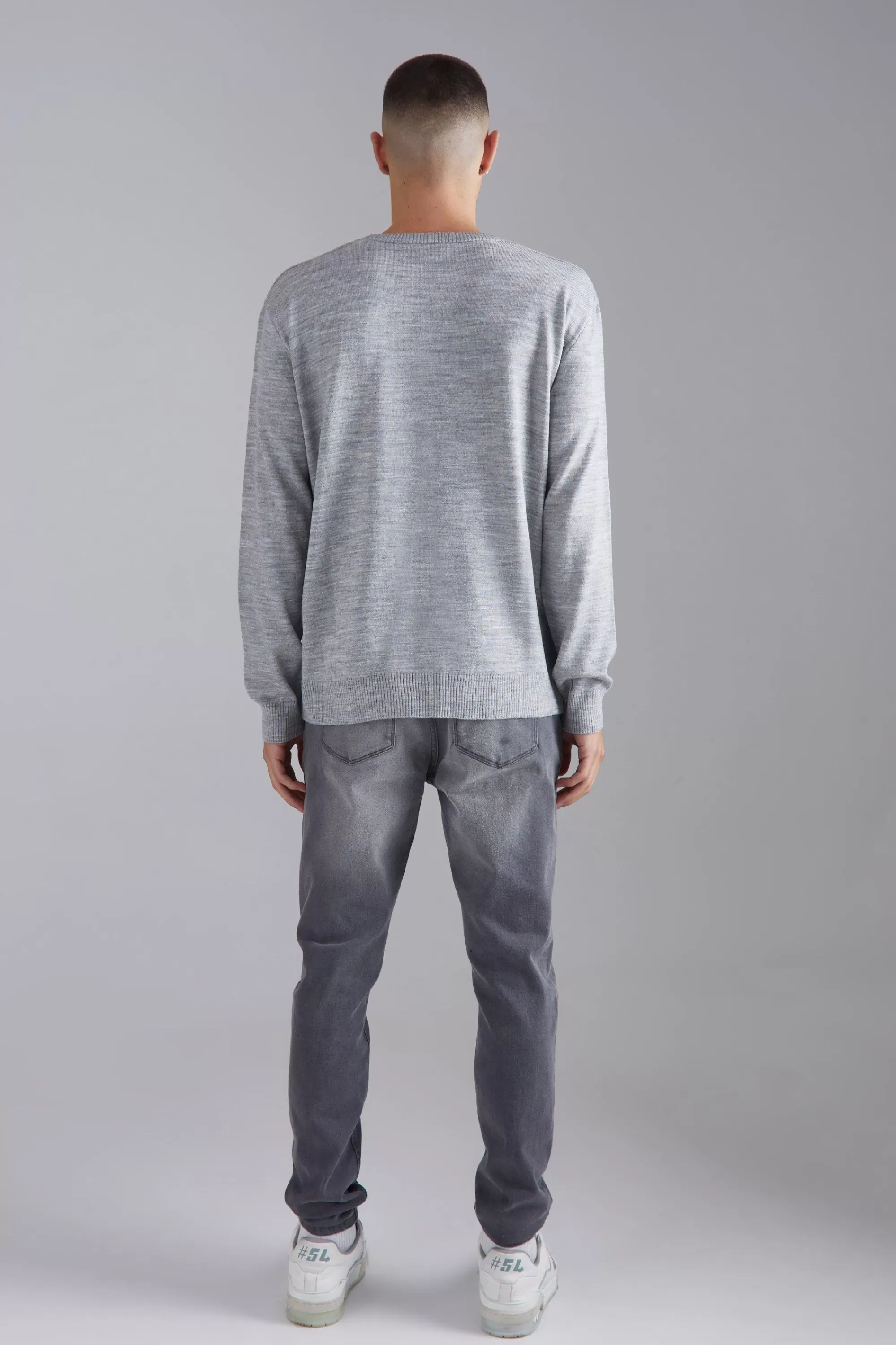 boohooMAN Relaxed All Over Pearl Embellished Knit Jumper | UK