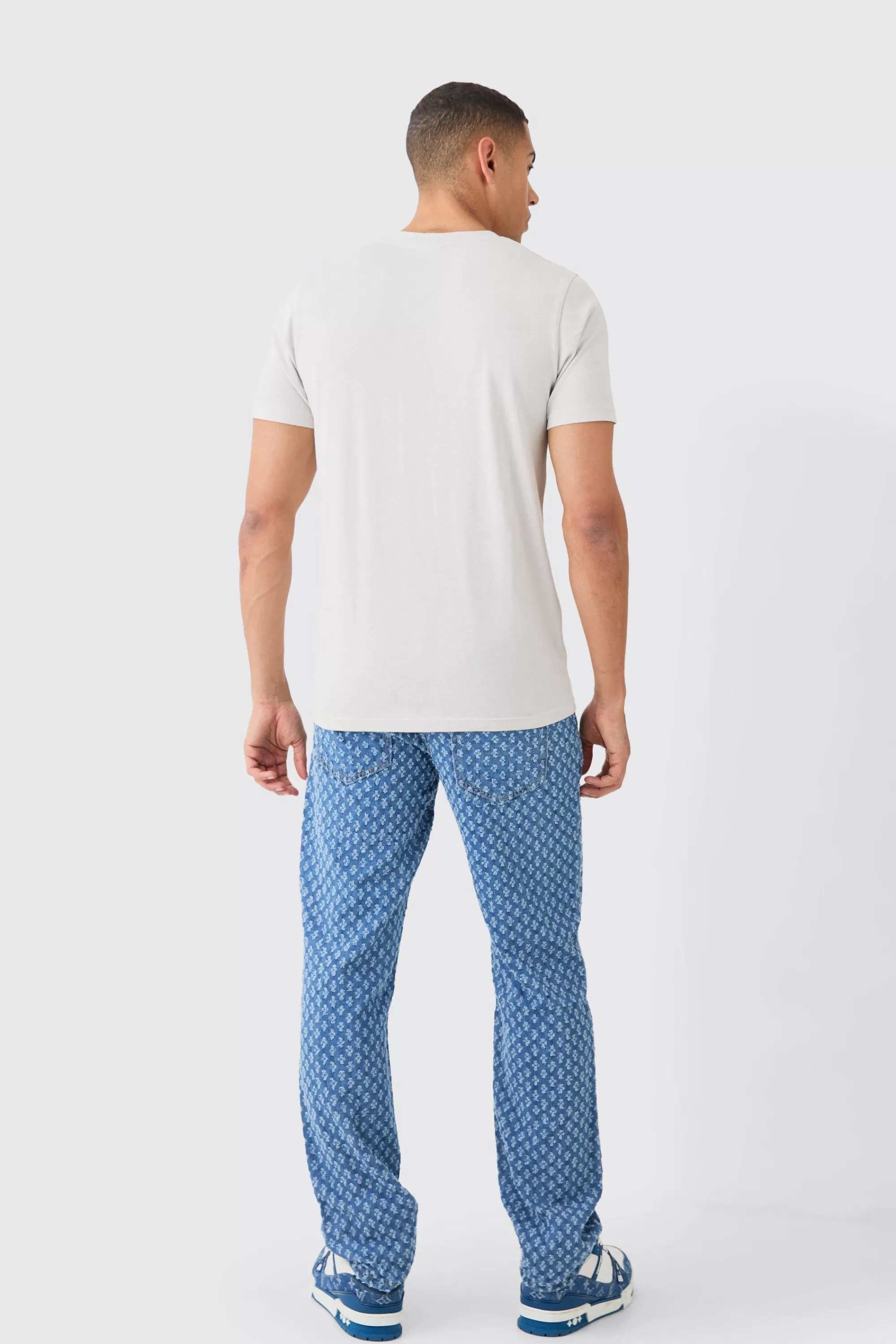 boohooMAN Relaxed Distressed Interest Jeans | UK