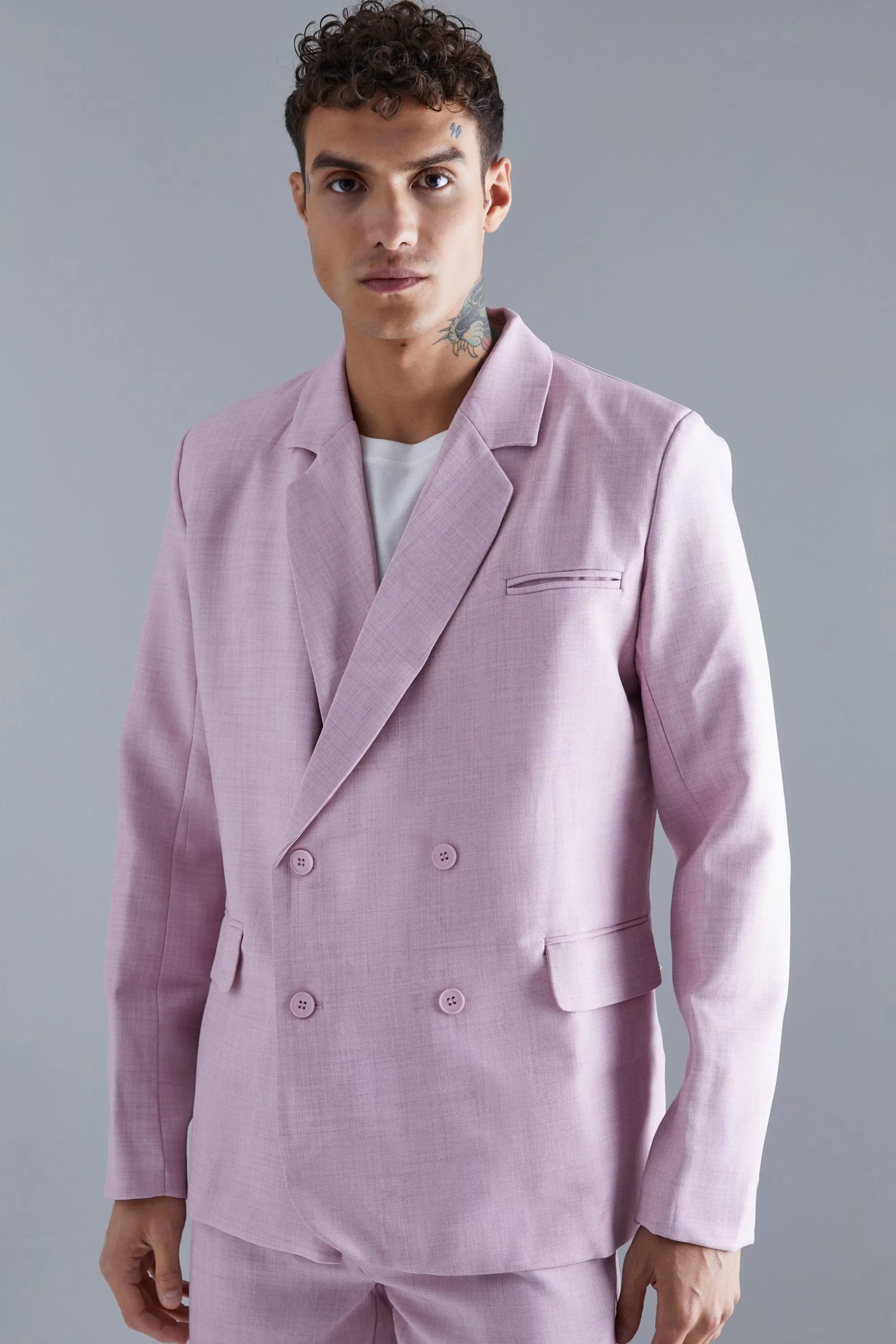 boohooMAN Relaxed Double Breasted Suit | UK