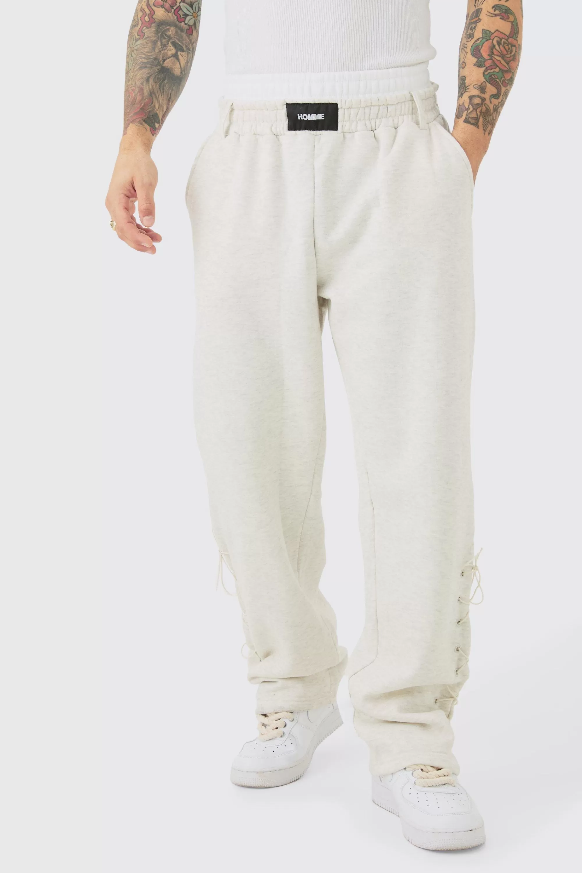 boohooMAN Relaxed Double Waistband Jogger | UK