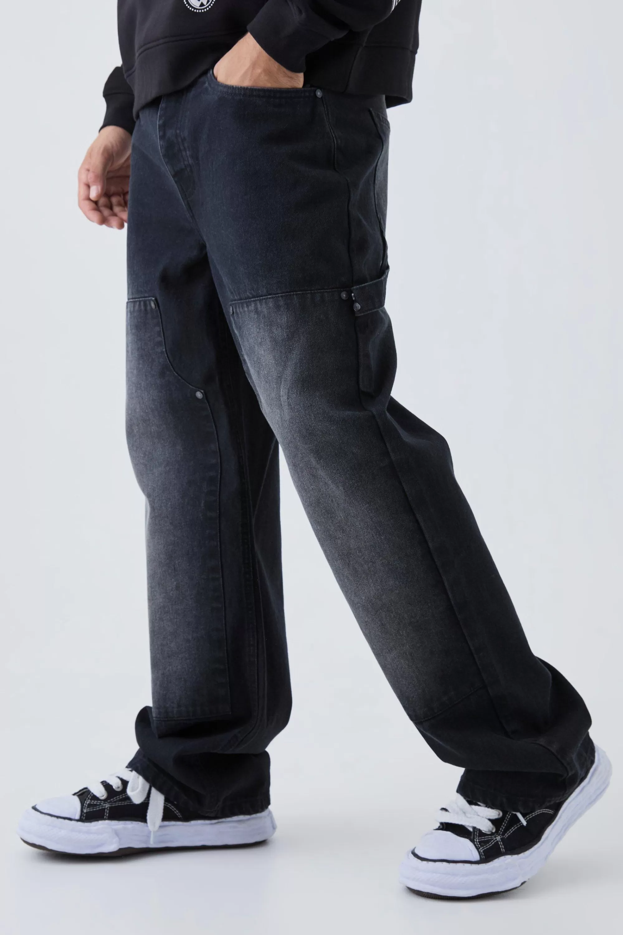 boohooMAN Relaxed Fit Carpenter Jeans | UK