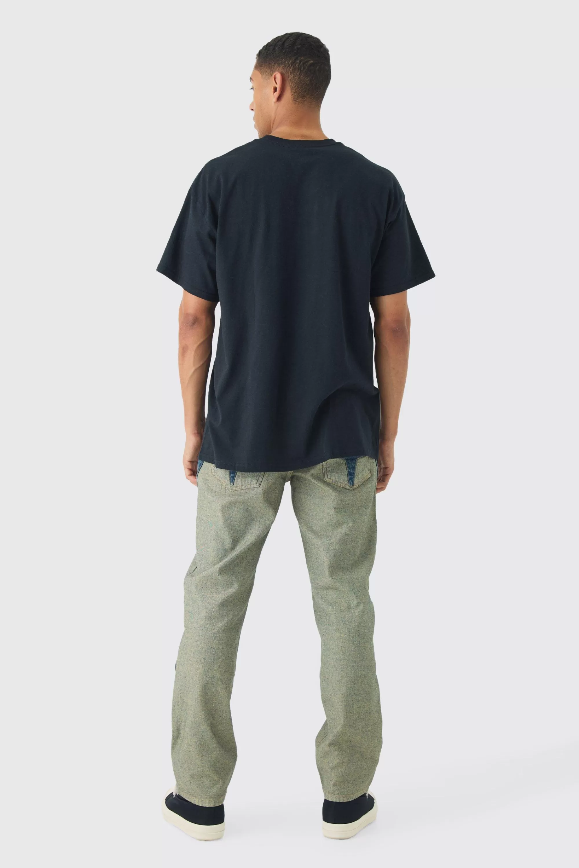 boohooMAN Relaxed Fit Cut Out Star Jeans | UK
