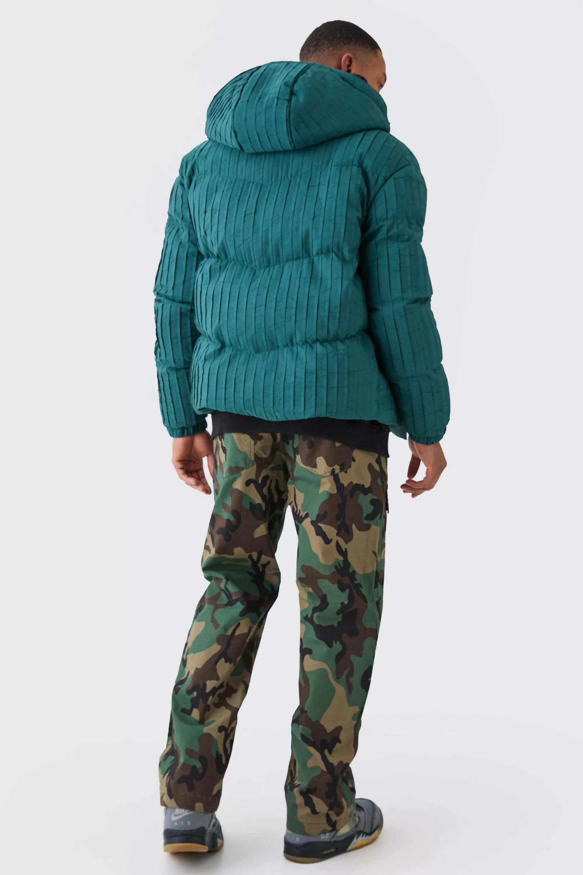 boohooMAN Relaxed Gusset Ripstop Camo Cargo Trouser | UK
