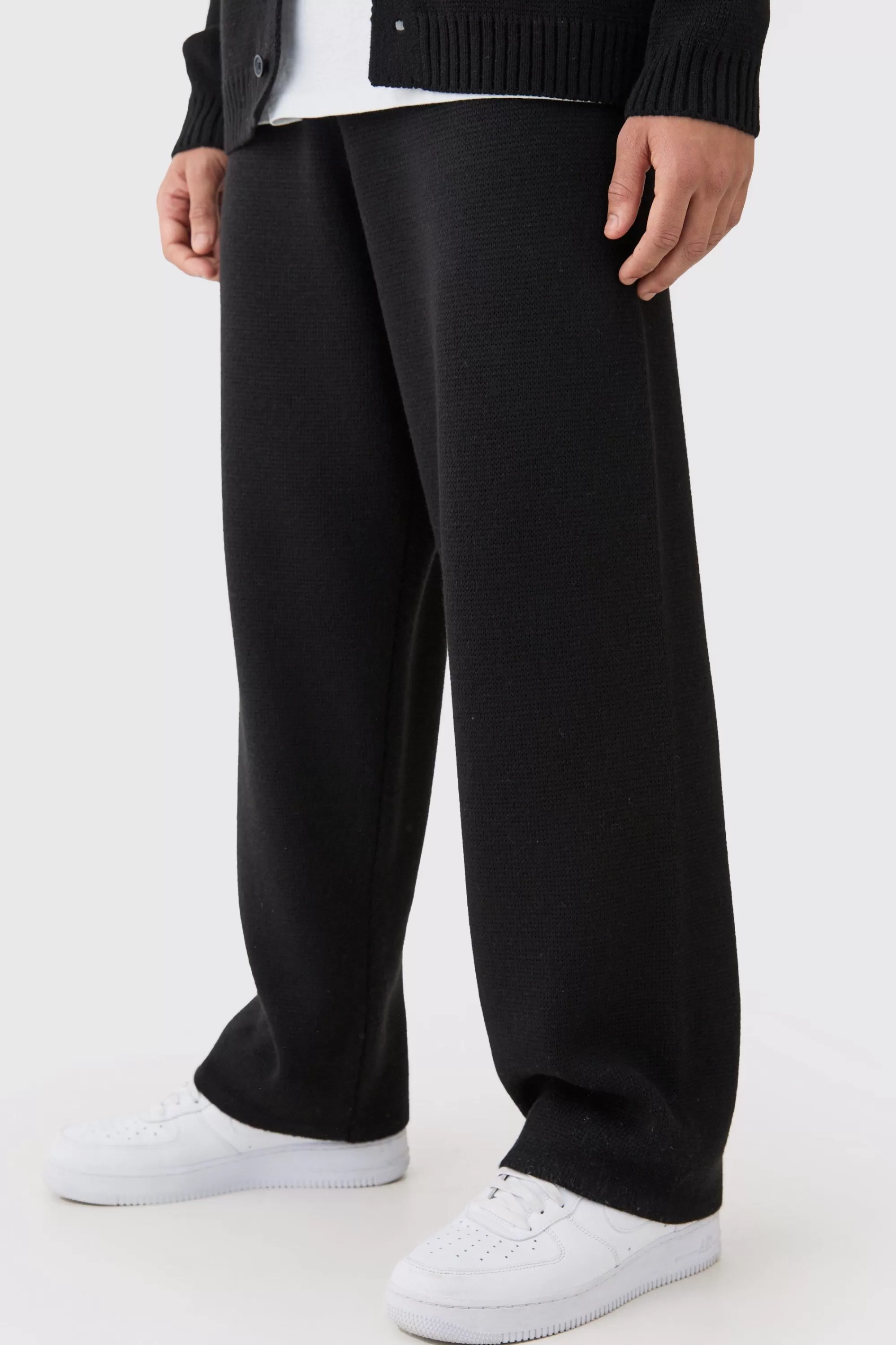 boohooMAN Relaxed Knitted Trouser | UK