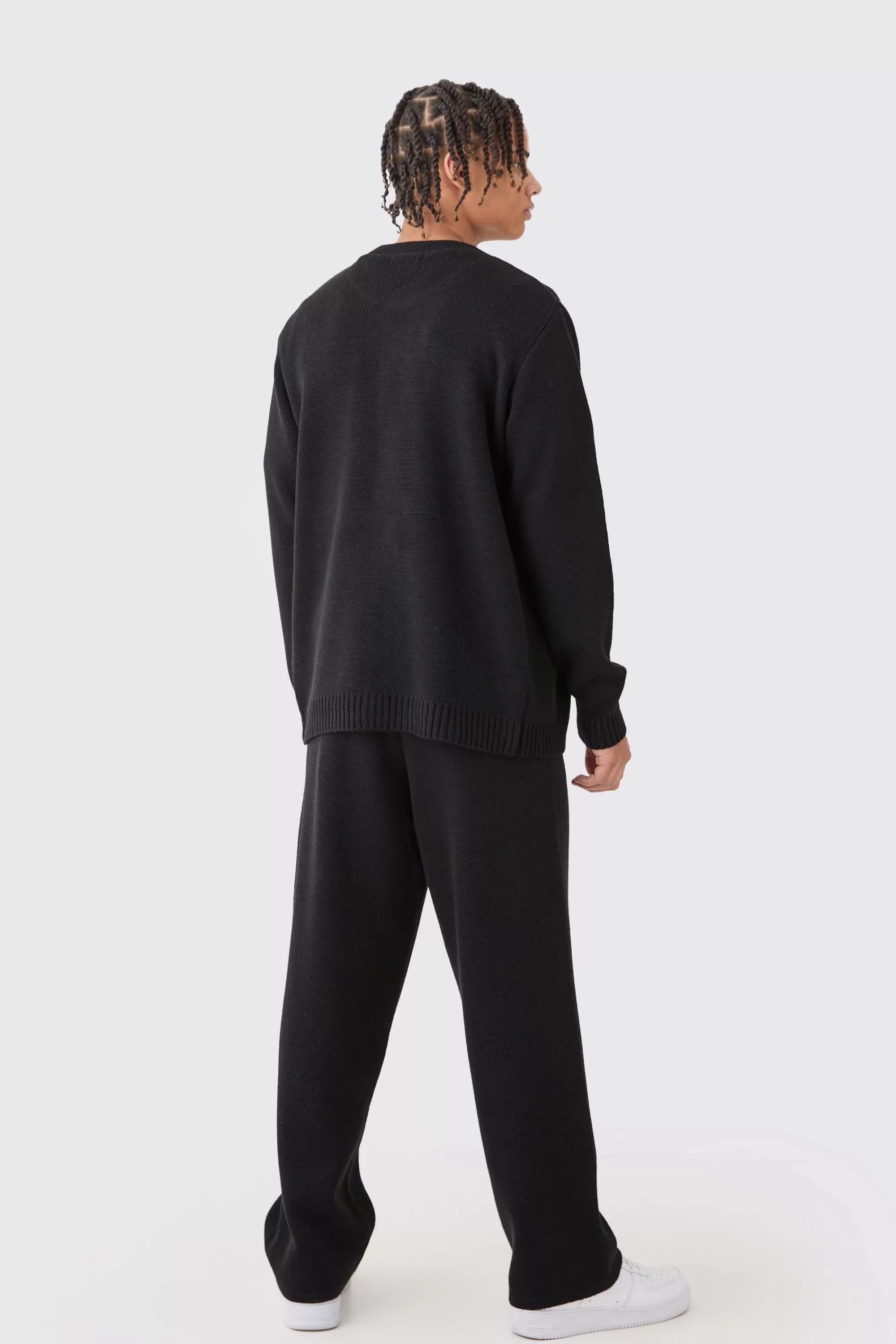 boohooMAN Relaxed Knitted Trouser | UK