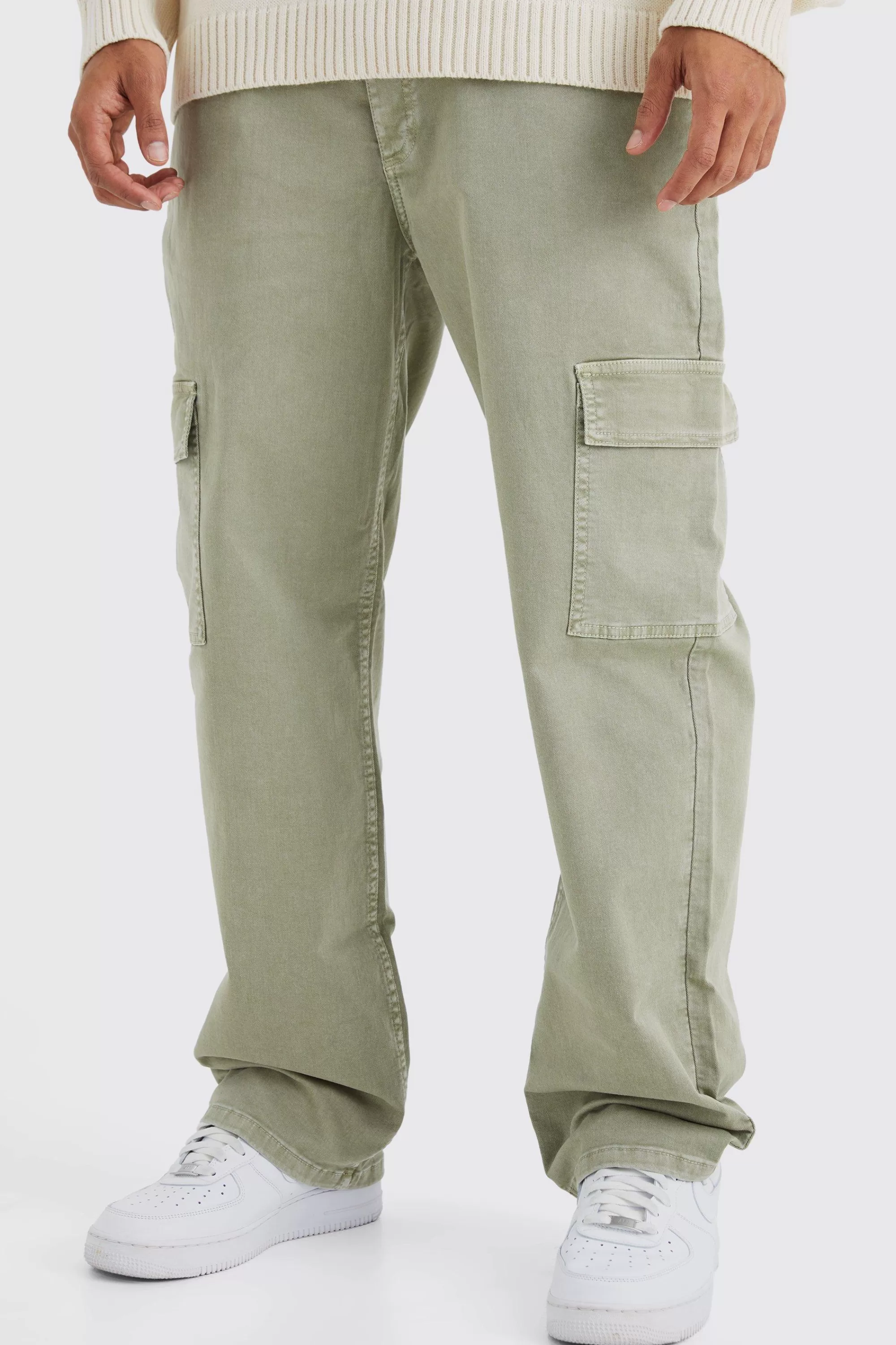 boohooMAN Relaxed Overdye Cargo Trouser | UK