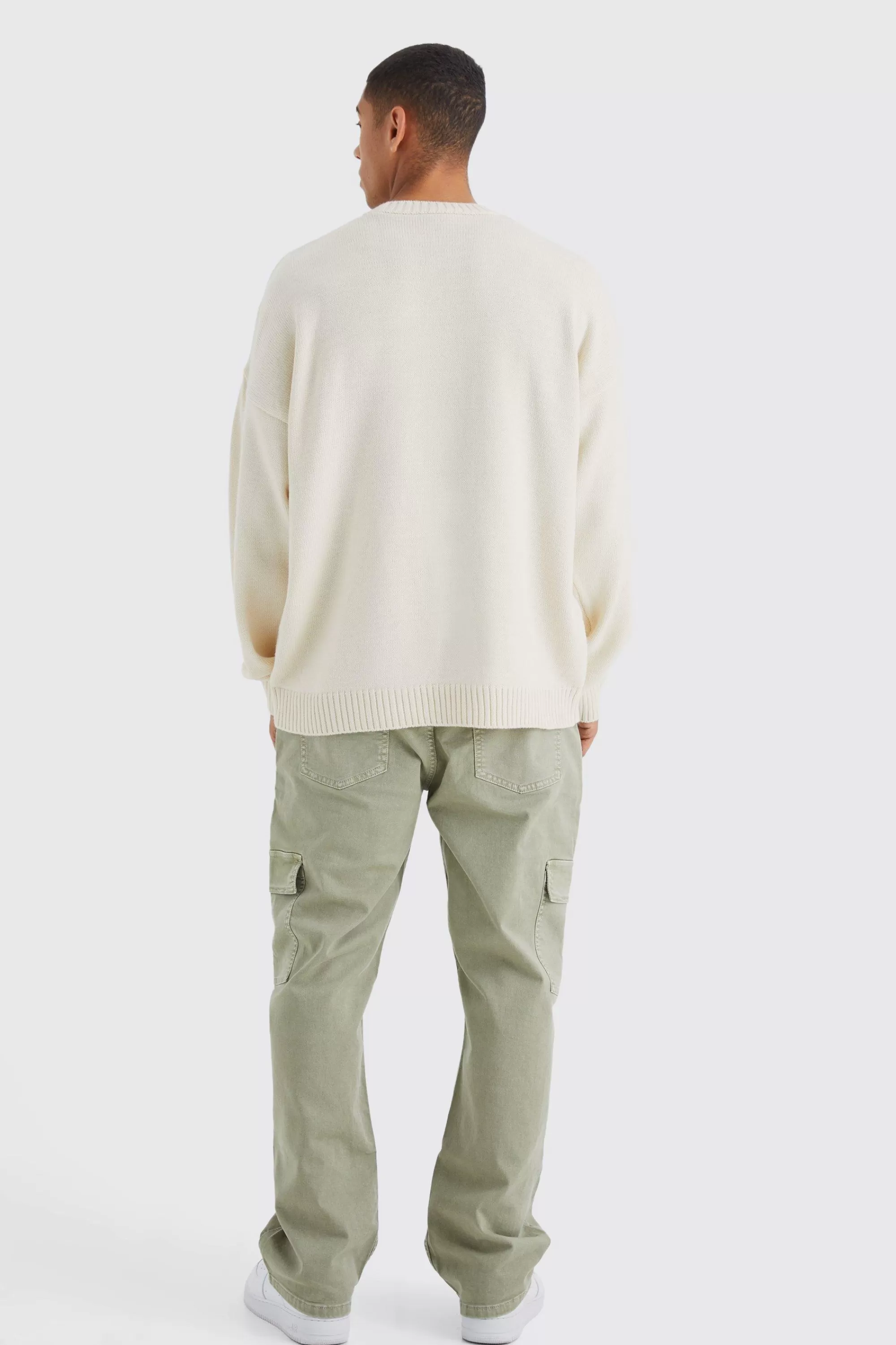 boohooMAN Relaxed Overdye Cargo Trouser | UK