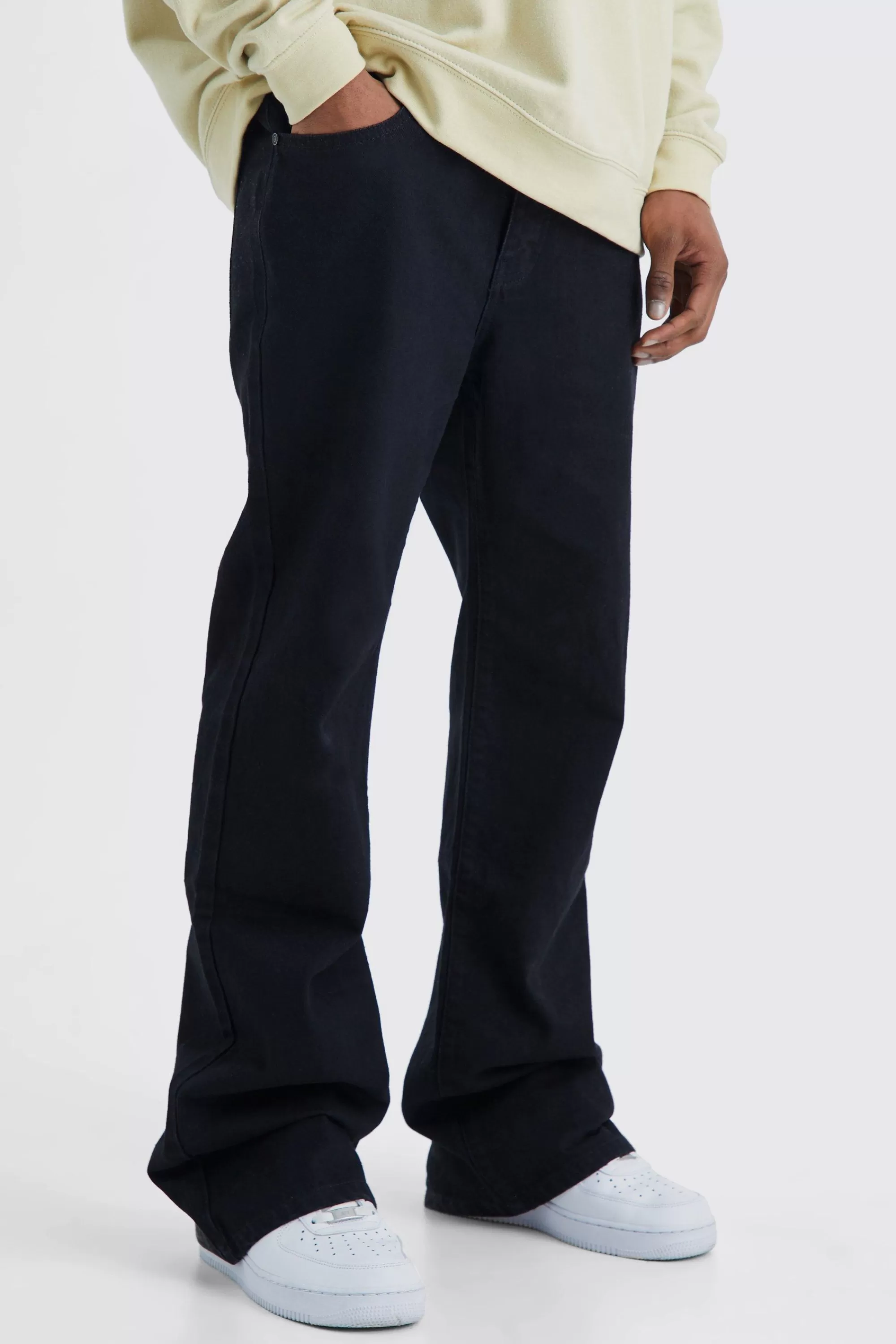 boohooMAN Relaxed Rigid Flare Jean | UK