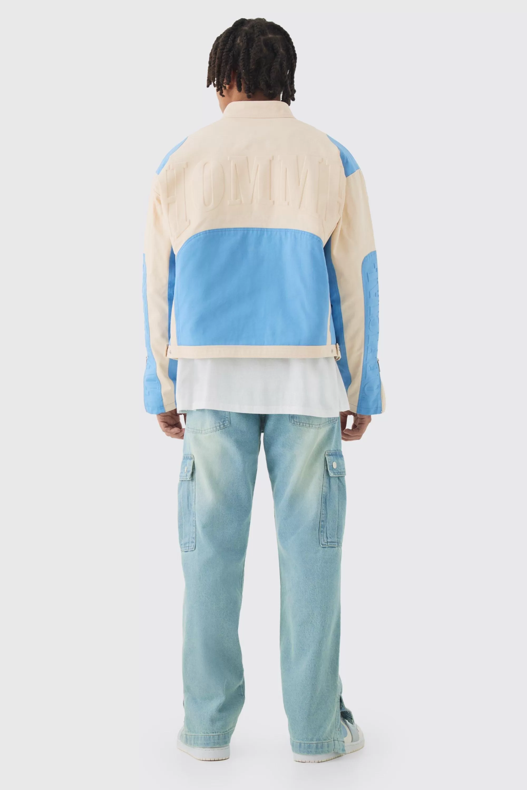 boohooMAN Relaxed Rigid Popper Hem Cargo Jeans | UK